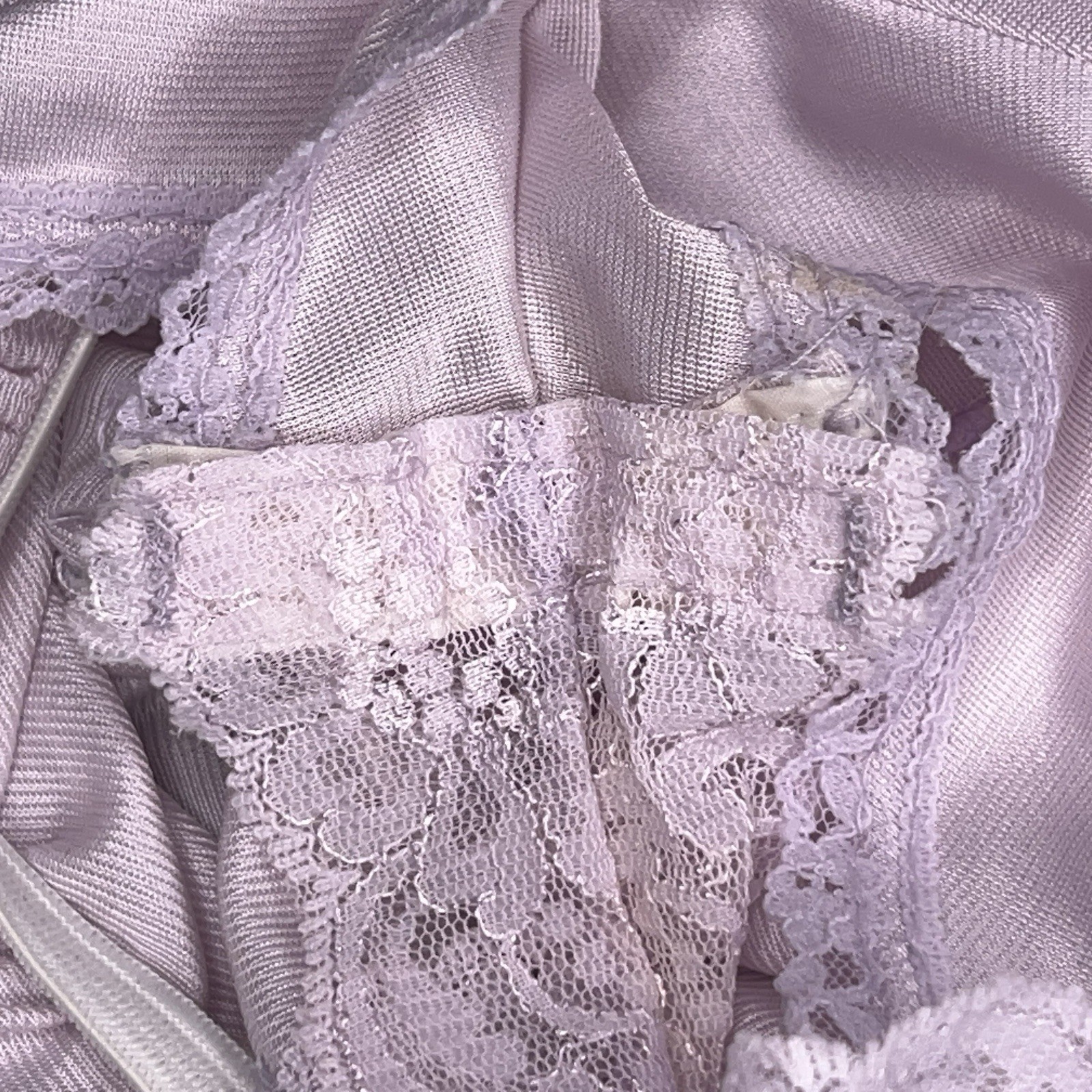 Vintage Small Ashley Taylor Teddy Bodysuit Lilac Pastel Lace Trim Retro Lingerie
