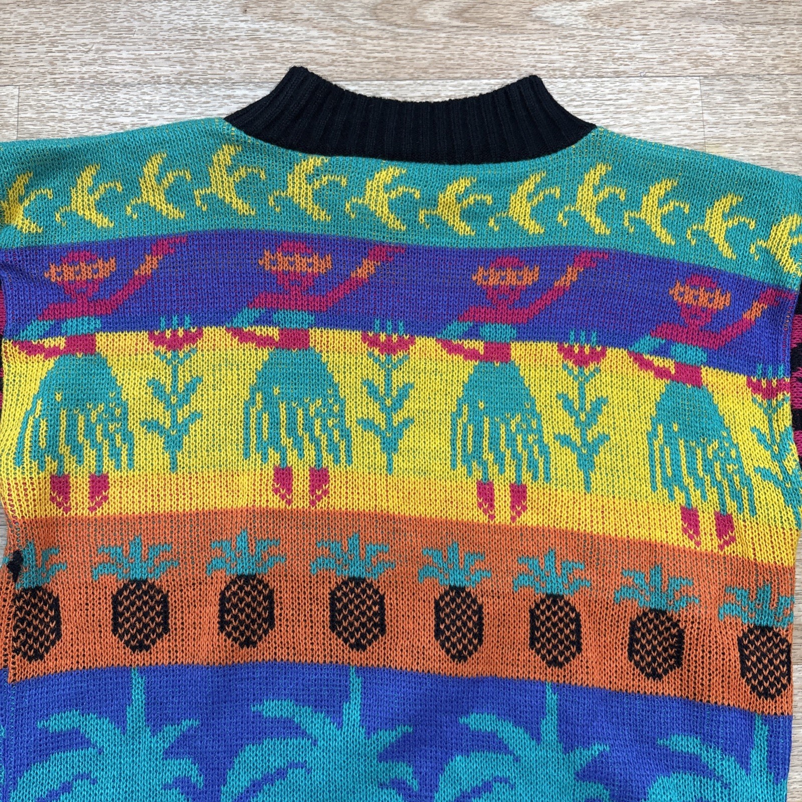 Deadstock Vintage Jet Set Sweaters Neon Knit Pullover Women’s M 80s 90s USA