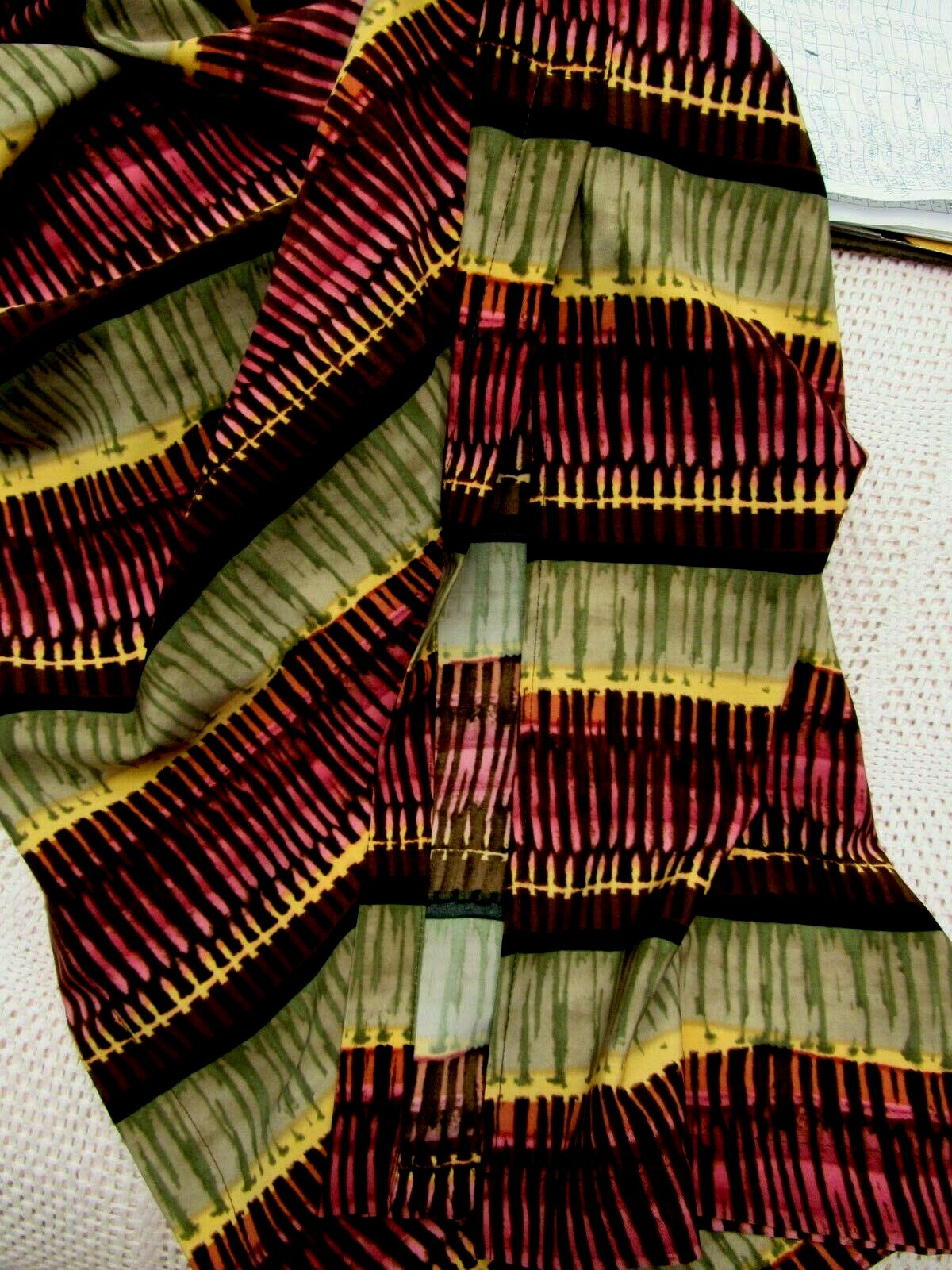 VTG BENTLEY ARBUCKLE Skirt A Line Bargello Art Burgundy Gold Olive Black 8 M EUC