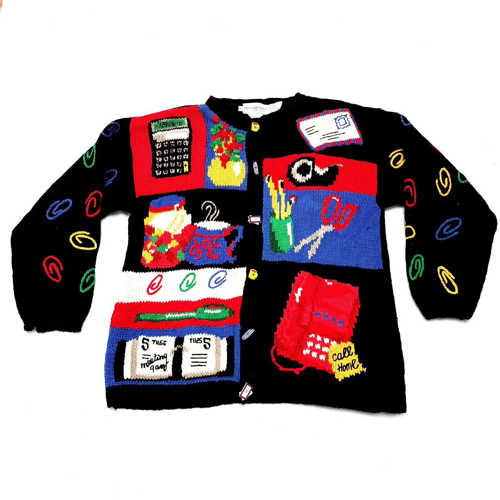 Vintage 1994 „Payday” The Eagle’s Eye Cardigan Knit Sweater Size: XL