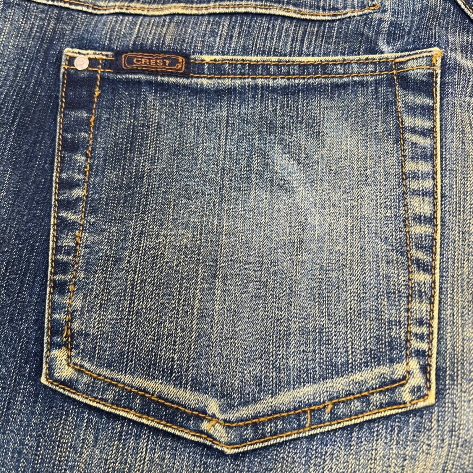 Crest Y2K Flare Wide Jeans Low Rise Pocket Detail Stretch Denim 13/14