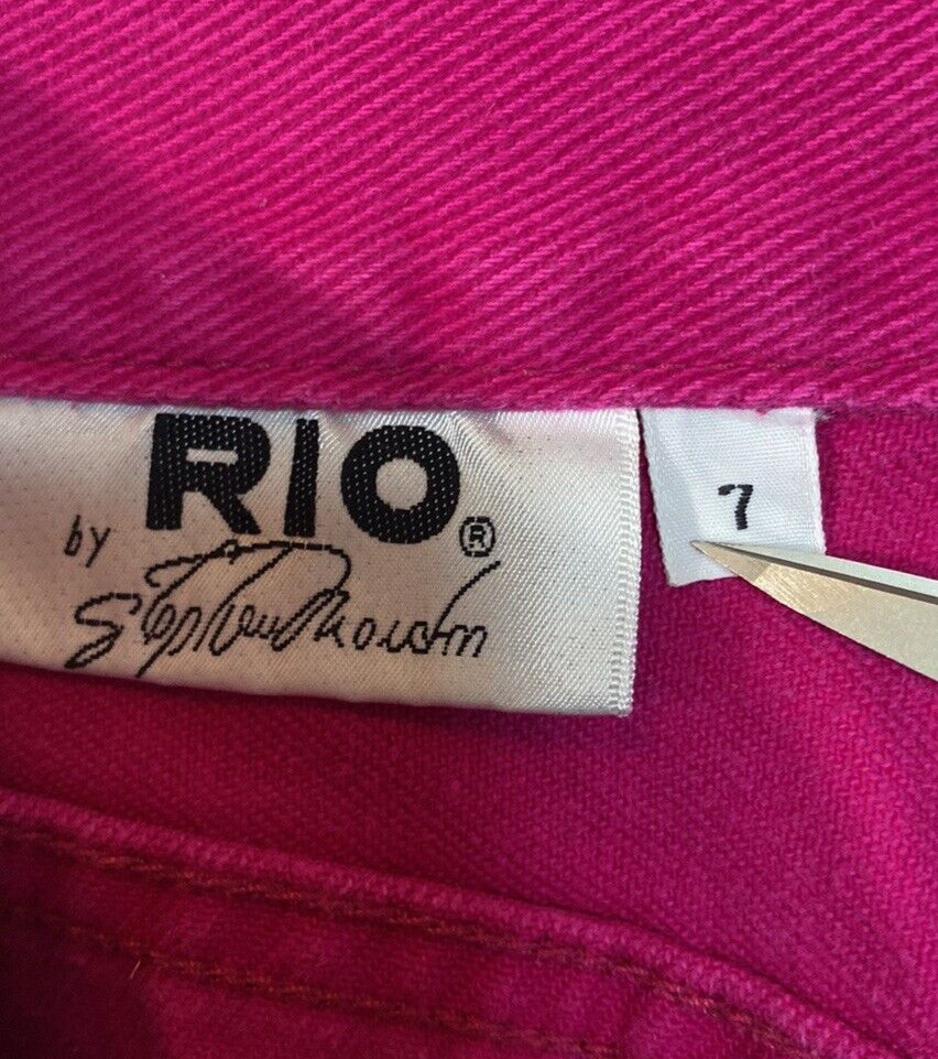 Vintage 80s RIO by Stephen Mardon Mom Jeans Hot Pink Denim Size 7 High Waisted