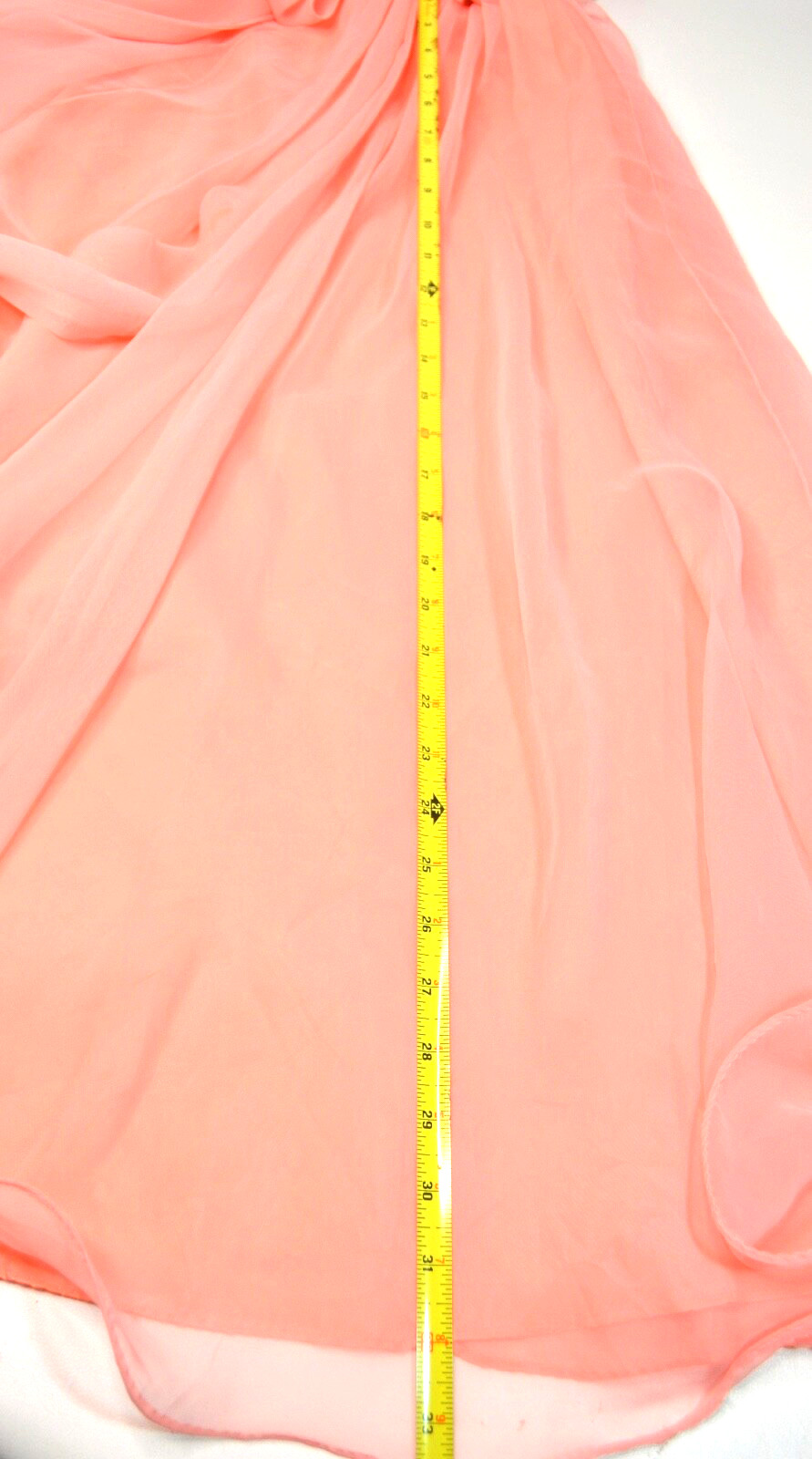 Romantic Vtg Jack Bryan Peach Chiffon Gown Sequins and Beads Long Sleeve Sz 10