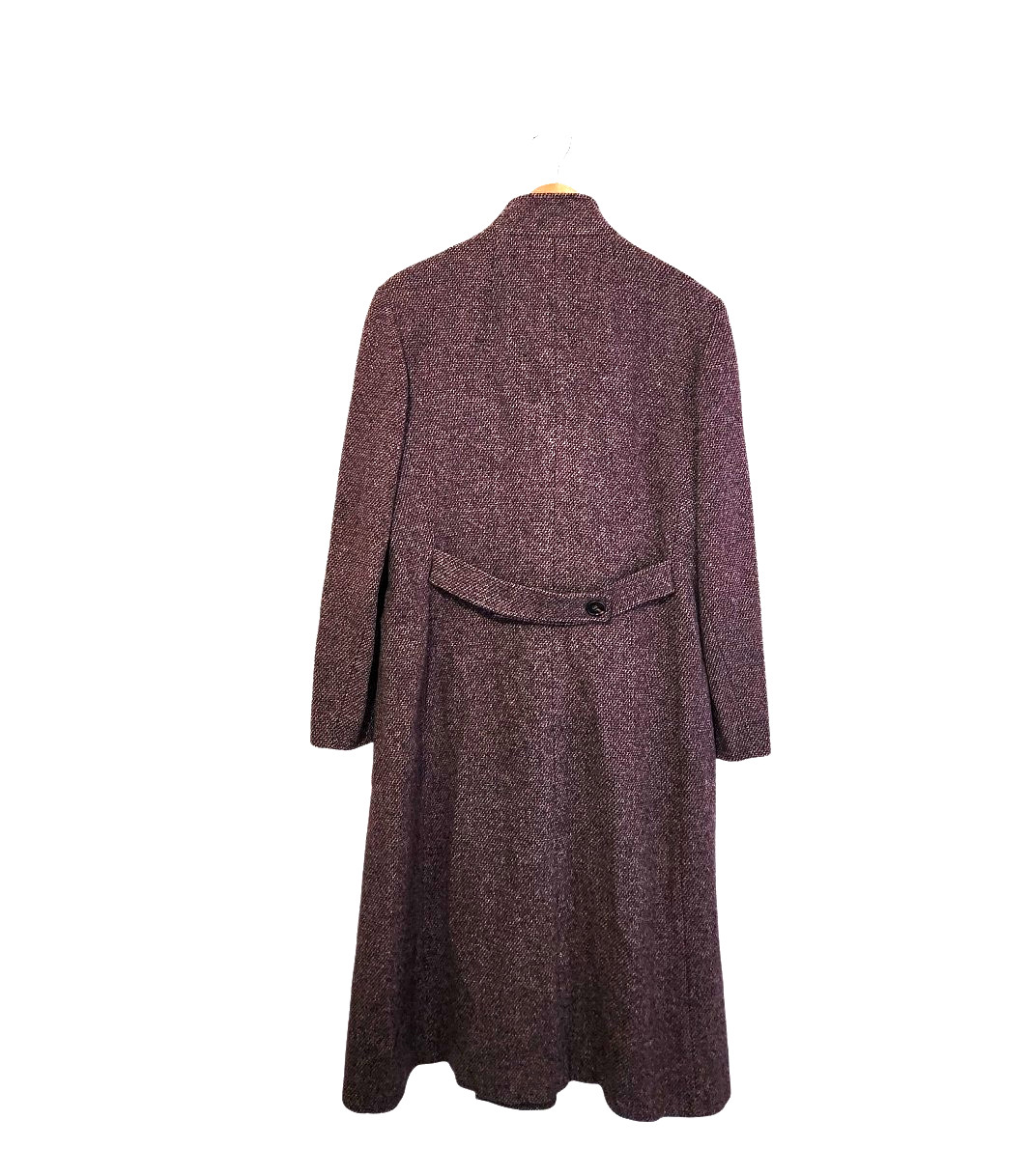 Vtg Bromleigh Burgundy Wool Tweed Double- Breasted Coat Women’s 40″ bust (no sz)