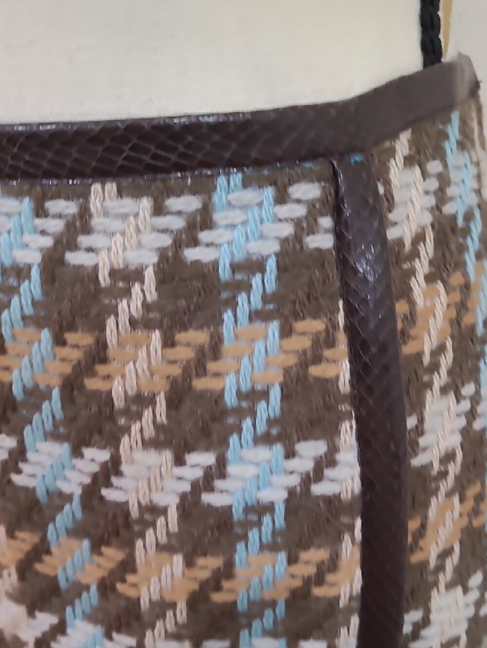 1960s Citrine Two-Piece Houndstooth Skirt Suit in Brown and Light Blue