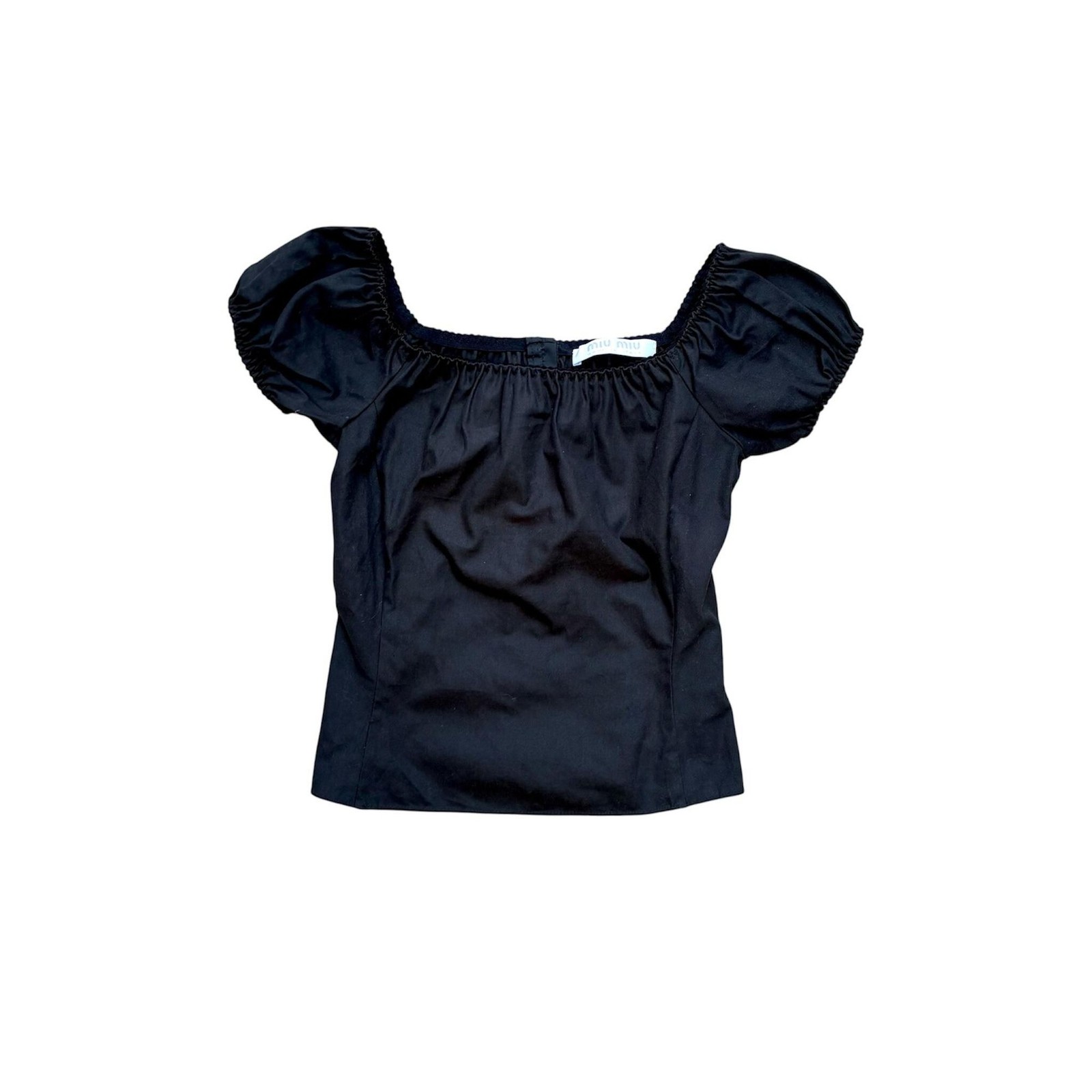 Miu Miu SS 1998 black puff sleeve corset top size 40 IT xs