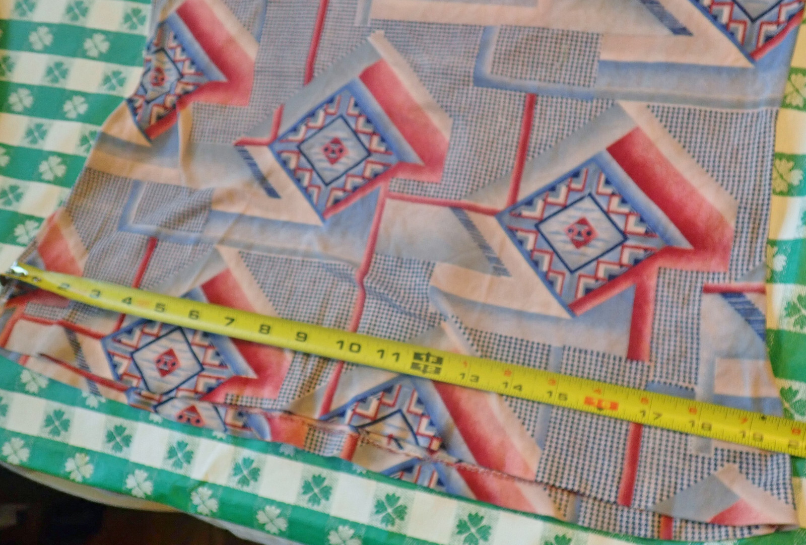 Vtg 70s Hilton Head Sportswear Womens M Disco Shirt Geometric Abstract Art Print