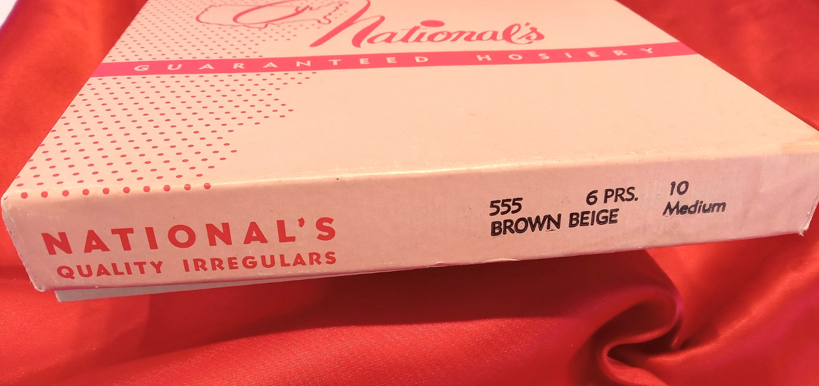 SZ 10 VTG GARTER NYLON STOCKINGS 6 PR. NATIONALS 555 STYLE CAN’T RUN BOXED MINT