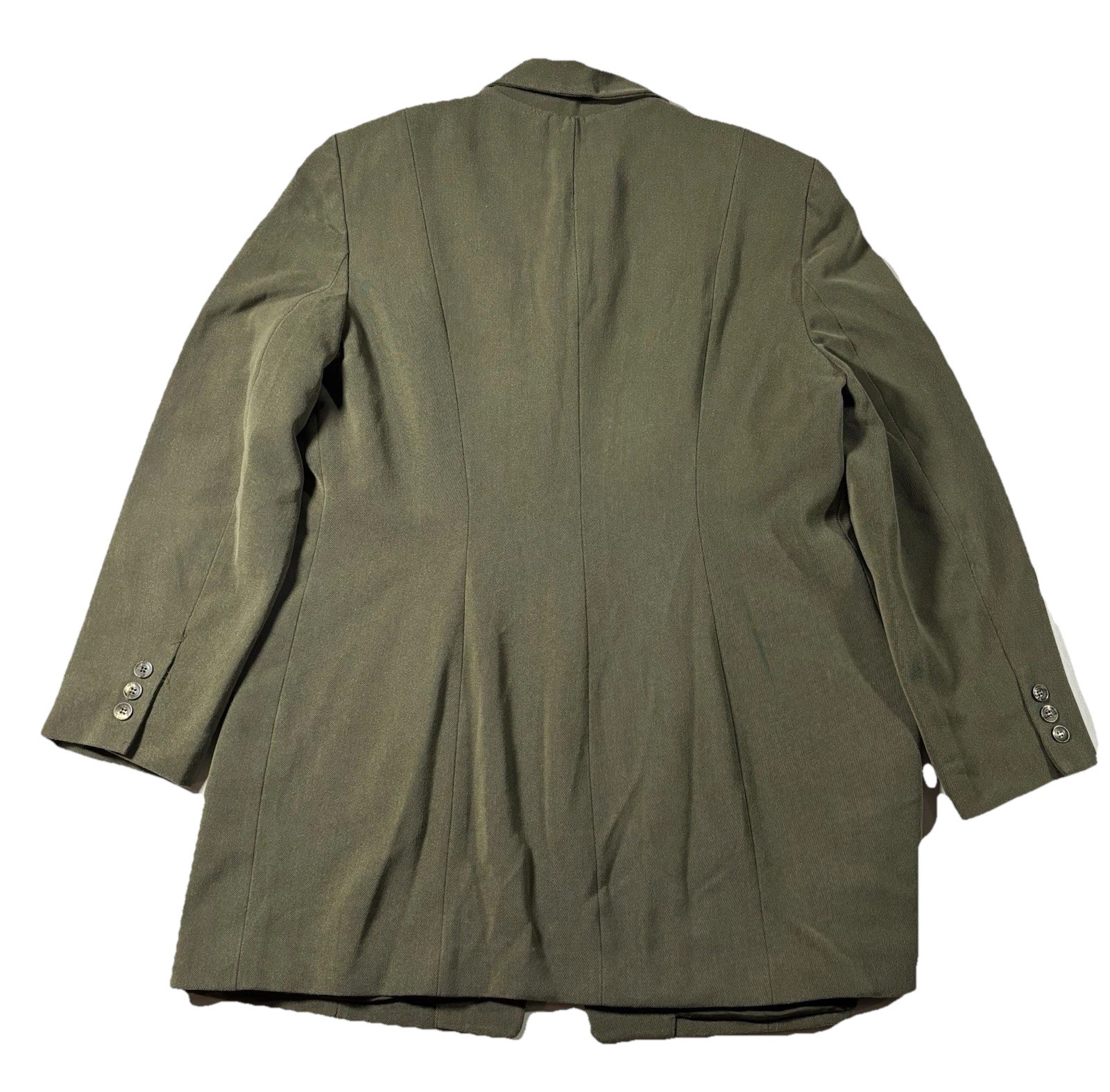 Vtg 90’s Jones Wear Women’s Sz 16 Long Line Single Breasted Blazer Jacket Green