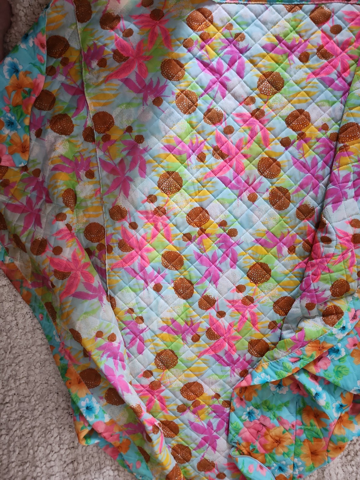 Vintage 1960s Italian Housecoat Made In Firenze Bright Garden Vintage