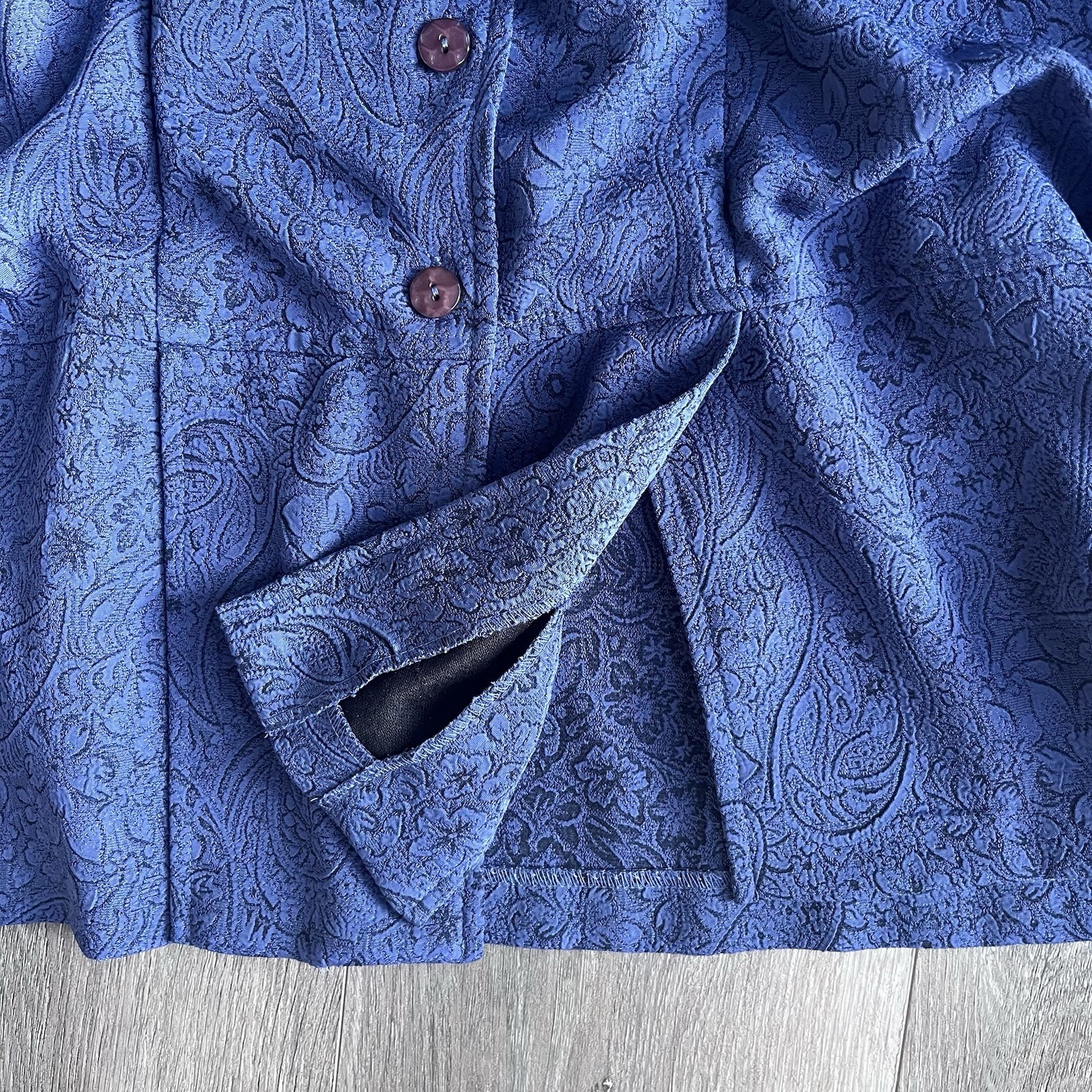 Vintage Just In Thyme LTD Paisley Jacquard Blouse Size 14 Button Front