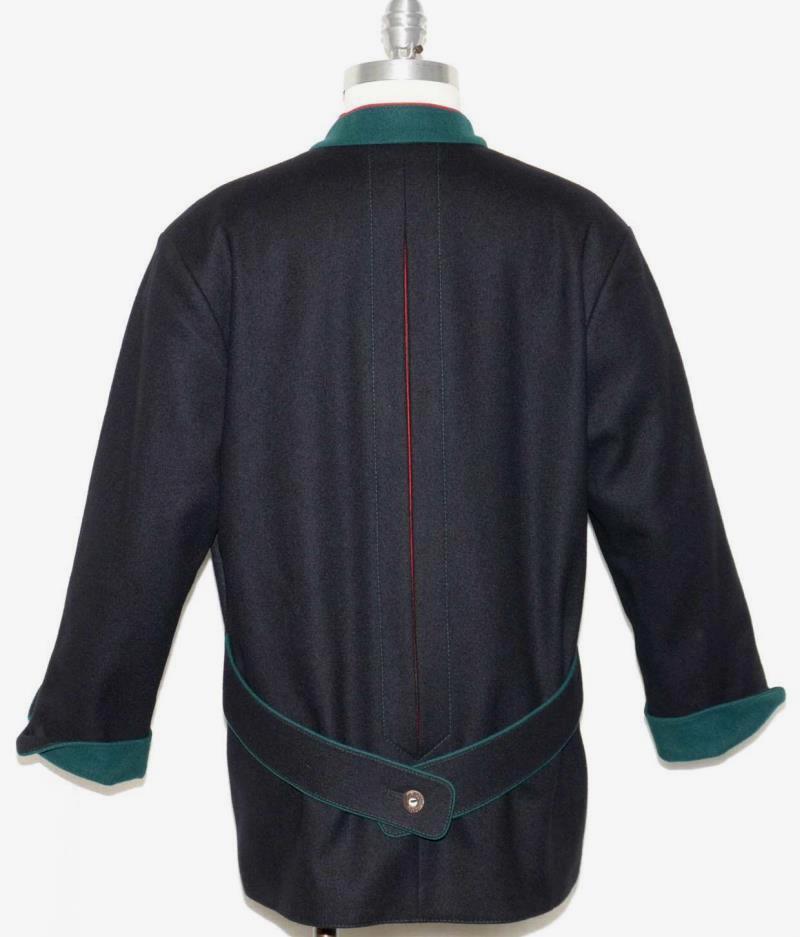 BLACK WOOL JACKET Over Coat German Women Hunt Sport Riding Dress Suit 14 L 44″