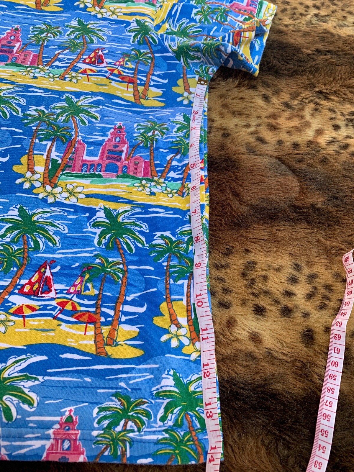 McInerny Hawaii Lounge Wear Two Piece Pajama Set Hawaiian Print Colorful Medium