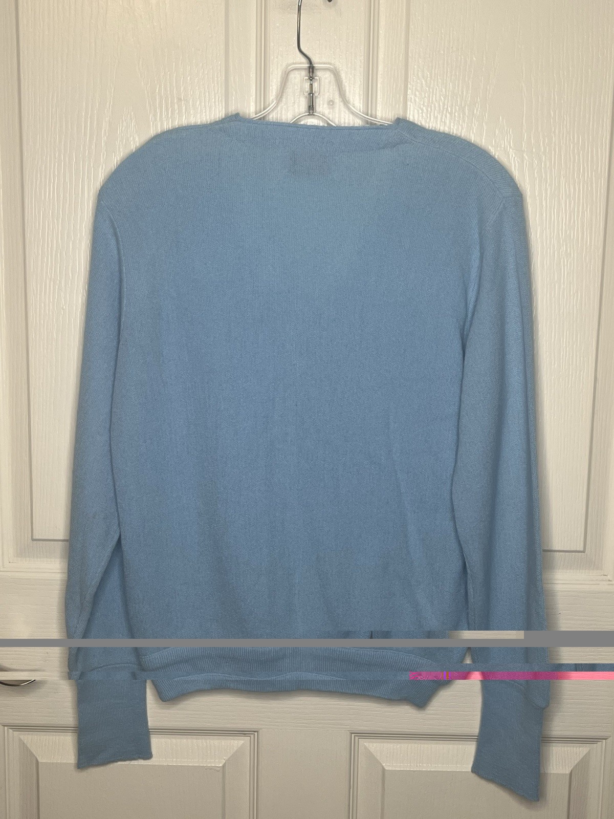 Lady Pickering Vintage Light Blue Vneck Cardigan Quail Sz L Kimberton Co