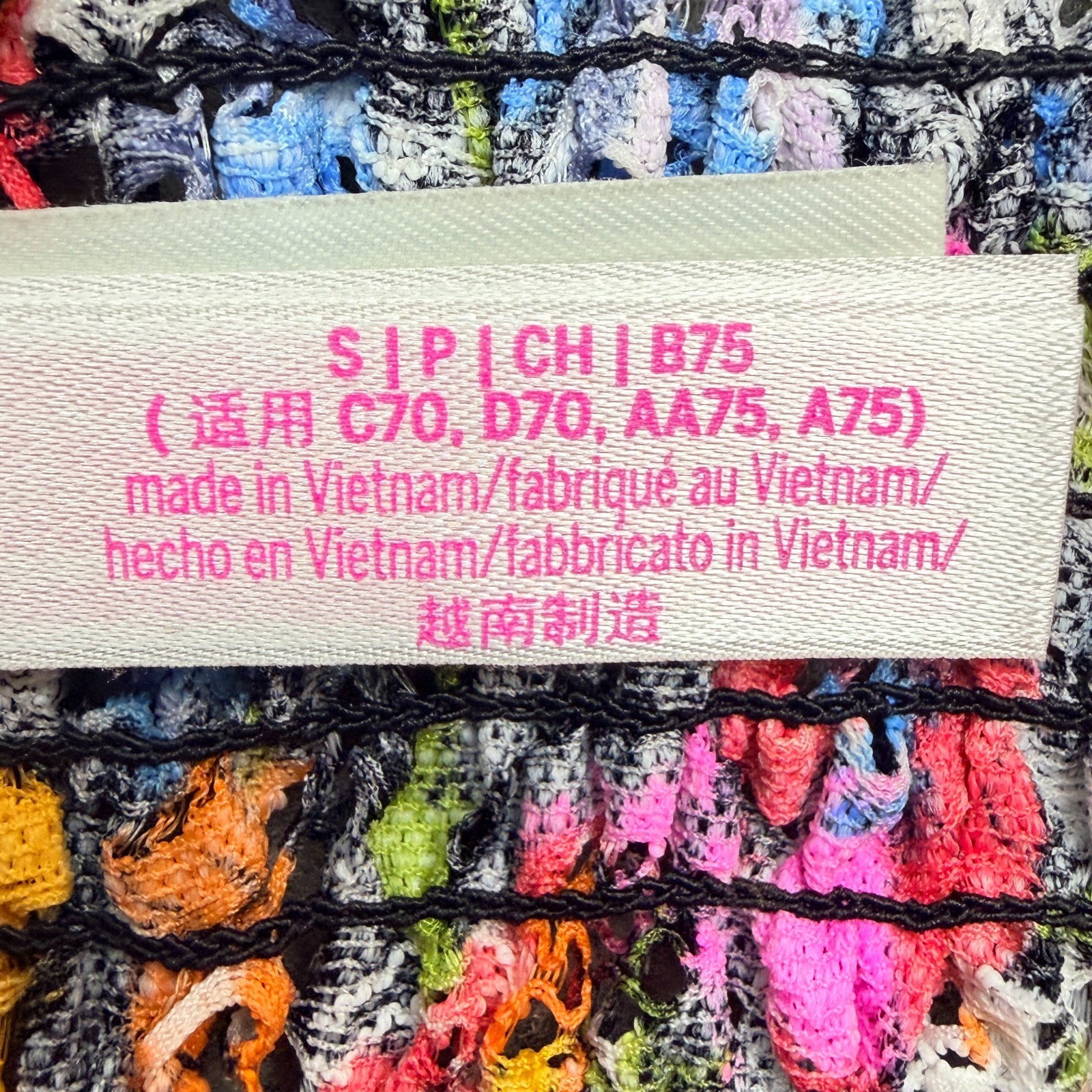 Victoria’s Secret ” Pink ” Bralette Floral Womens Sz Small Black Leather Straps
