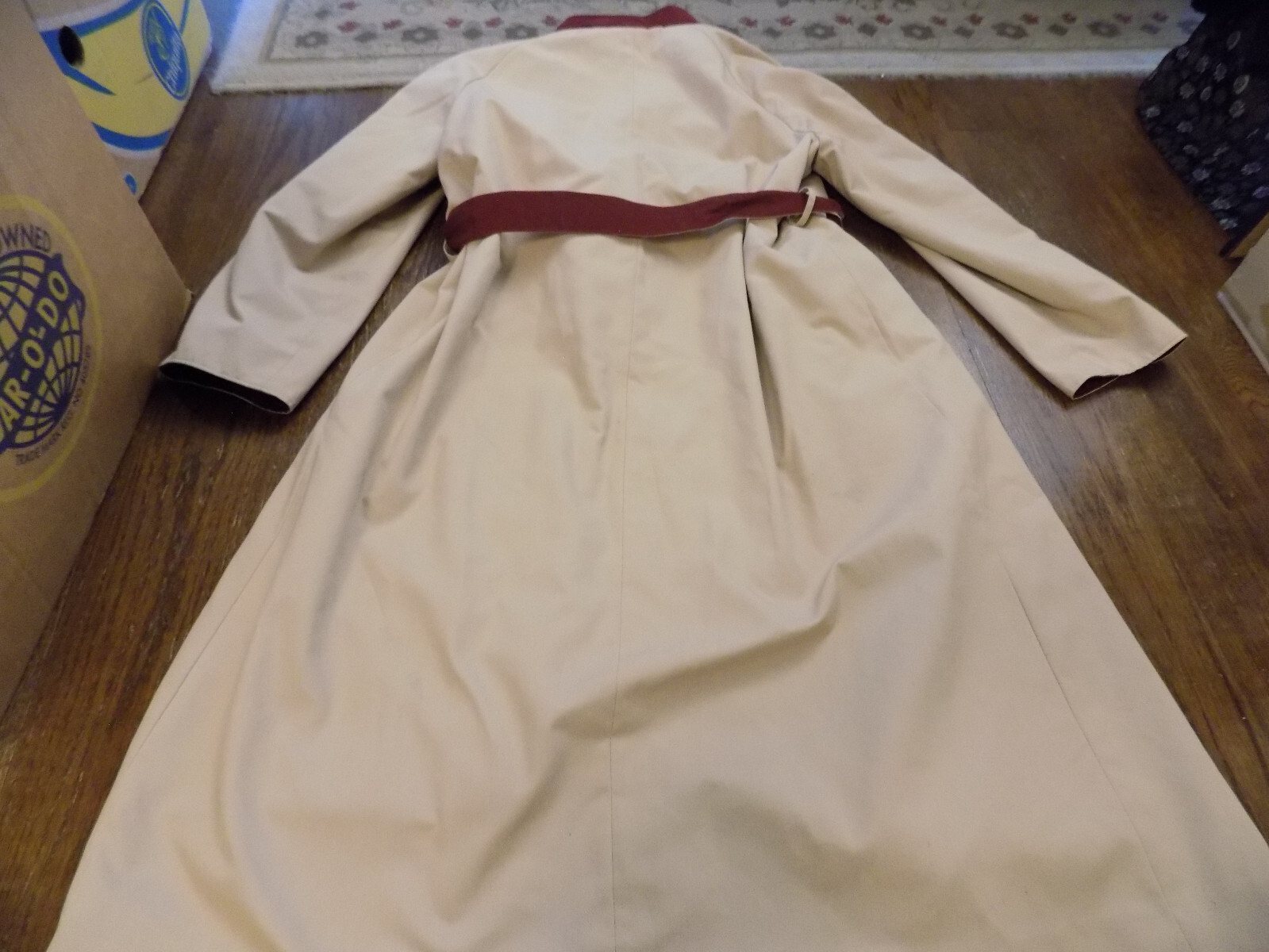 Vintage Classy 12 Etienne Aigner Reversible Wrap Rain Coat Trench Maroon & Tan