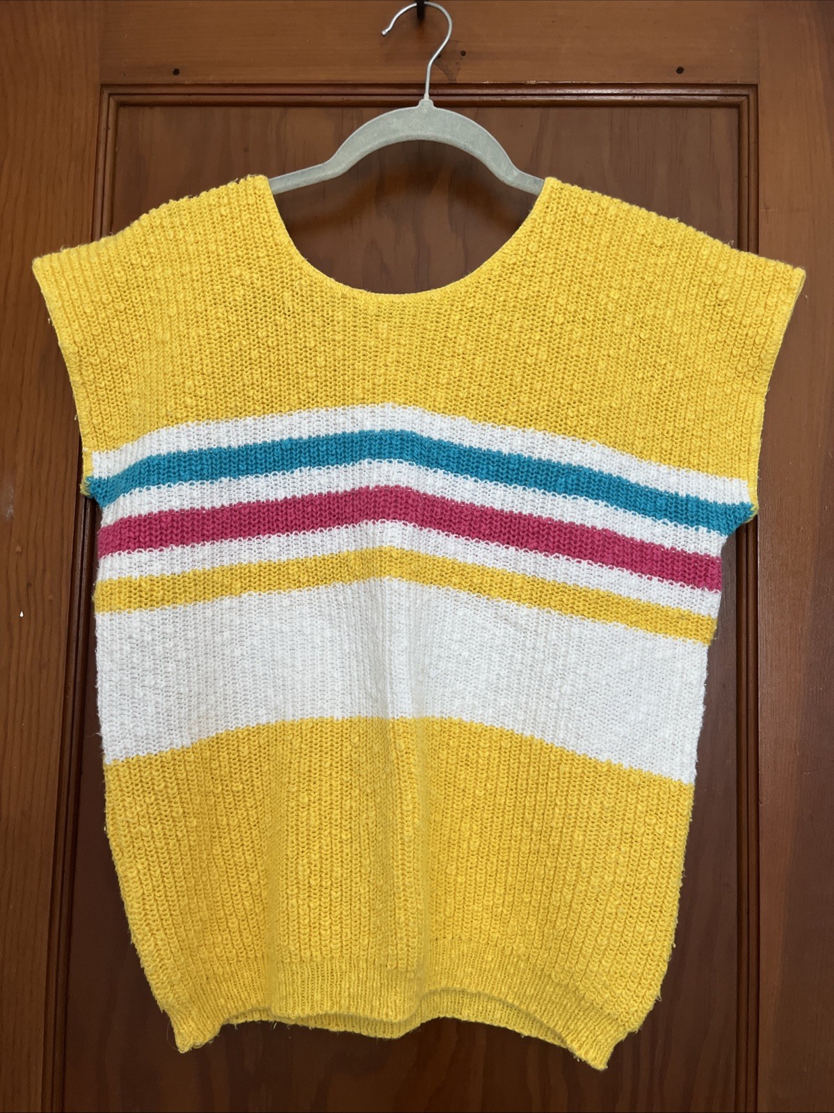 Vintage Adele Knitwear Lightweight Summer Sweater Boxy Short Sleeves Bold
