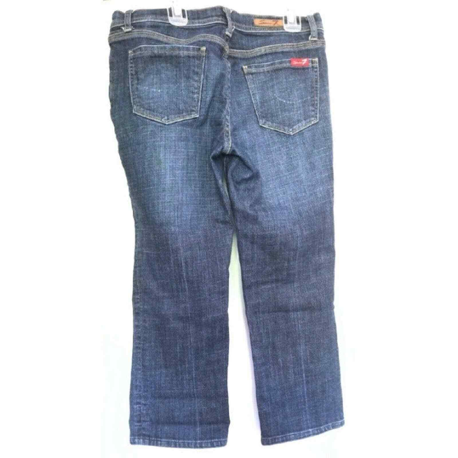 Seven 7 Size 8 Jean Capris 29 Blue Roll Up Womens Denim Pants Slacks Cropped
