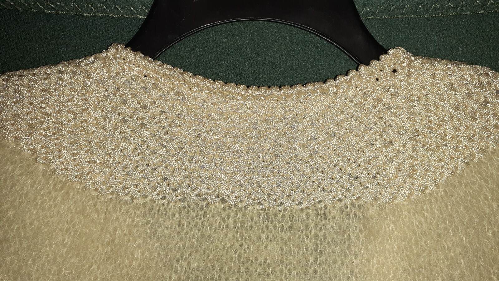 Beige Mohair Wool Cardigan Fully Lined by Cyn Les made in Hong Kong Vintage