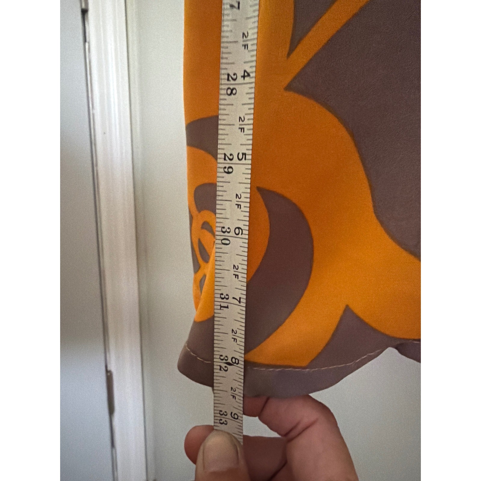 Vintage T&N Abstract Print Dress Mustard Gold Taupe Retro 80s Dress