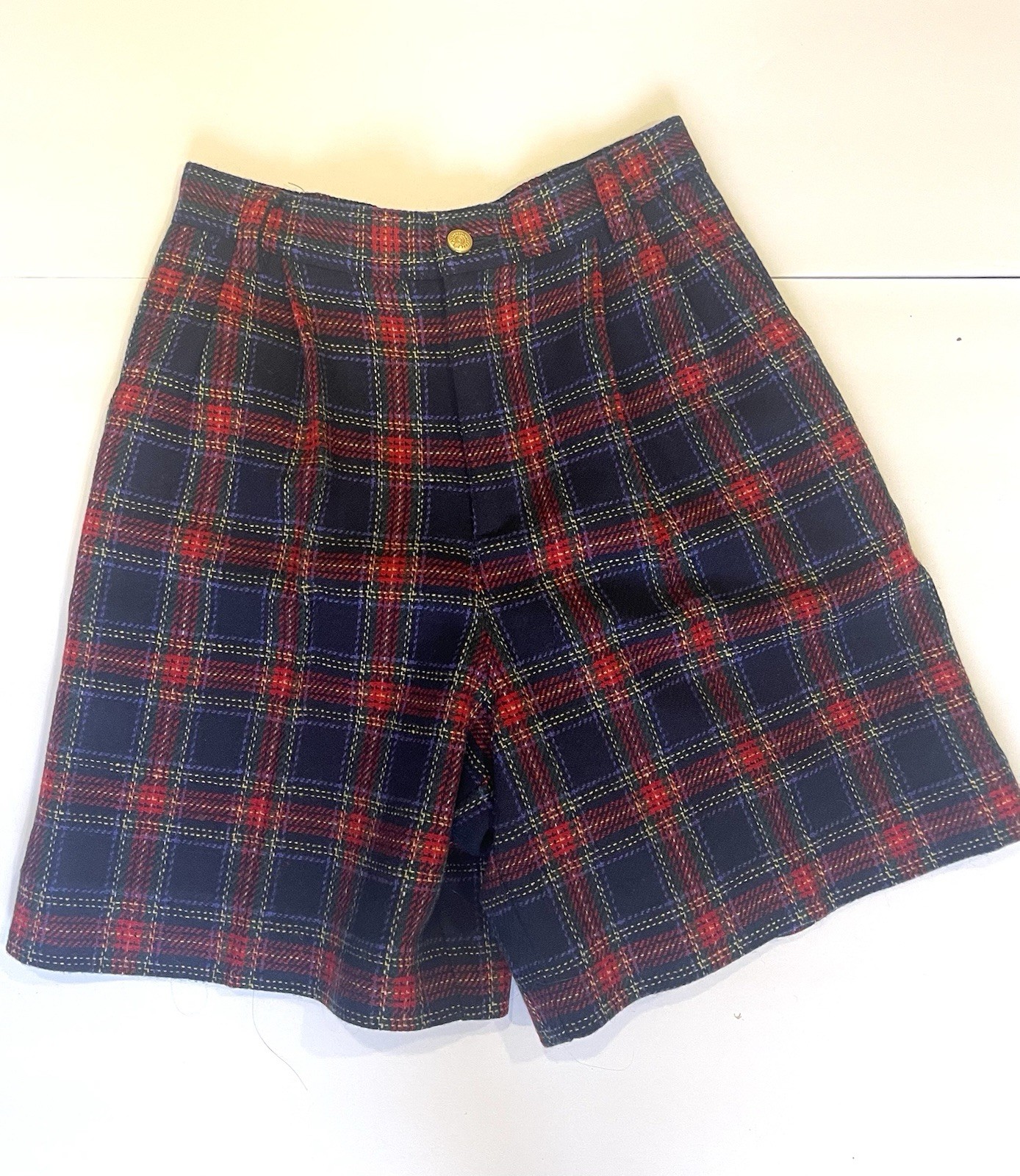 Vintage 1980’s LizSport Plaid Vest and Shorts | Wool blend | Womens Size 2