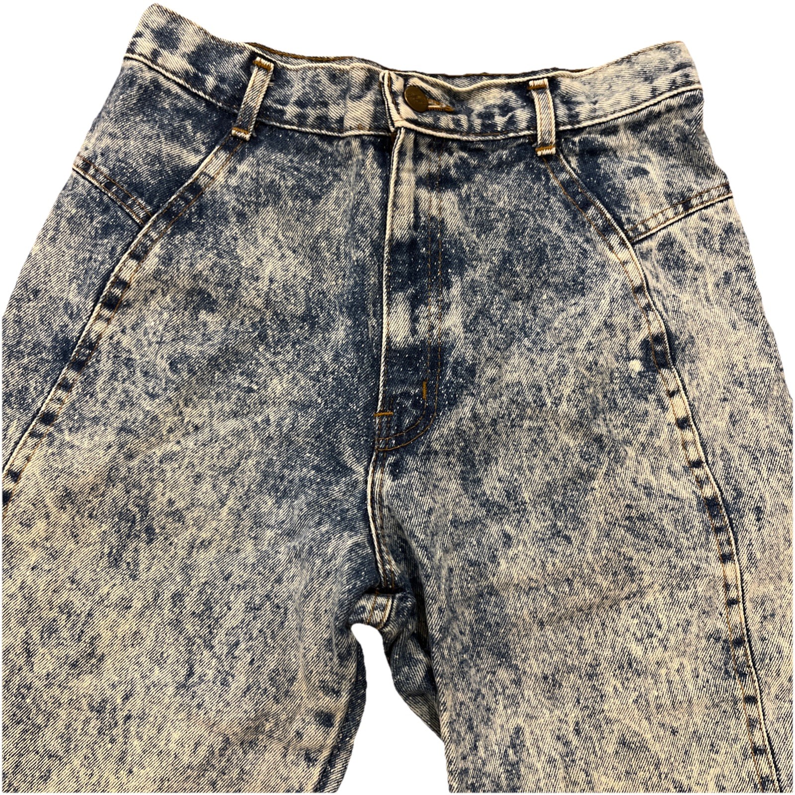 VTG 90s Acid Wash Denim Shorts Chic 15 Inch Inseam High Waist Jean Shorts S USA