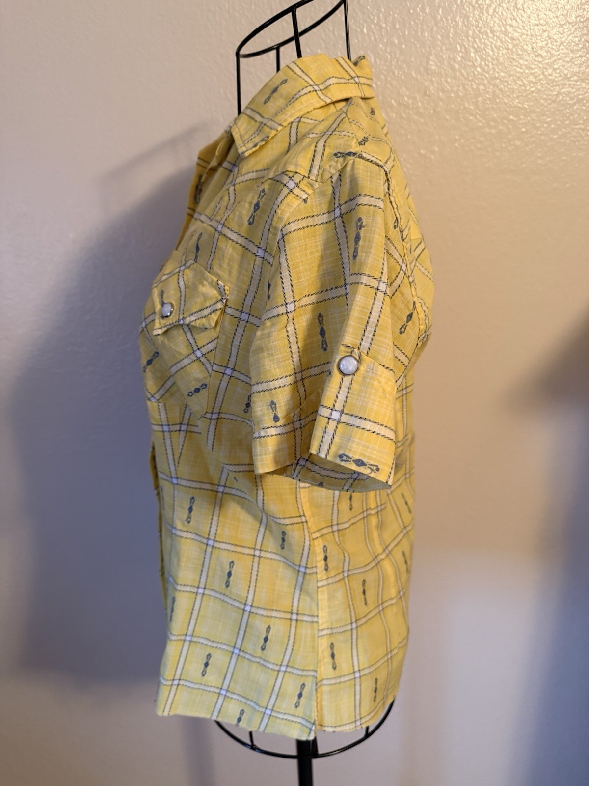 VNTG Women’s H BAR C California Ranch Wear with Pearl Button Western Shirt 34