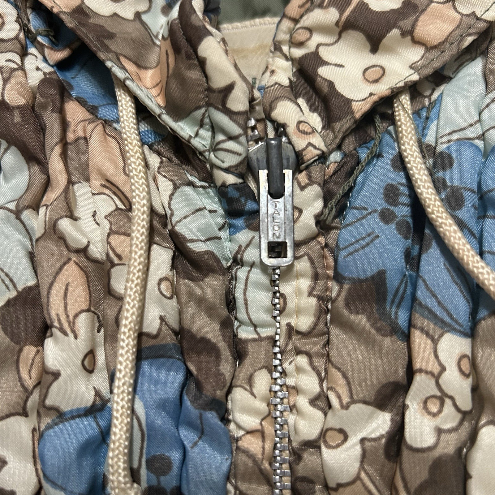 Vintage McGregor Her Ski Wear Blue & Brown Floral Jacket Coat Women’s Size Small