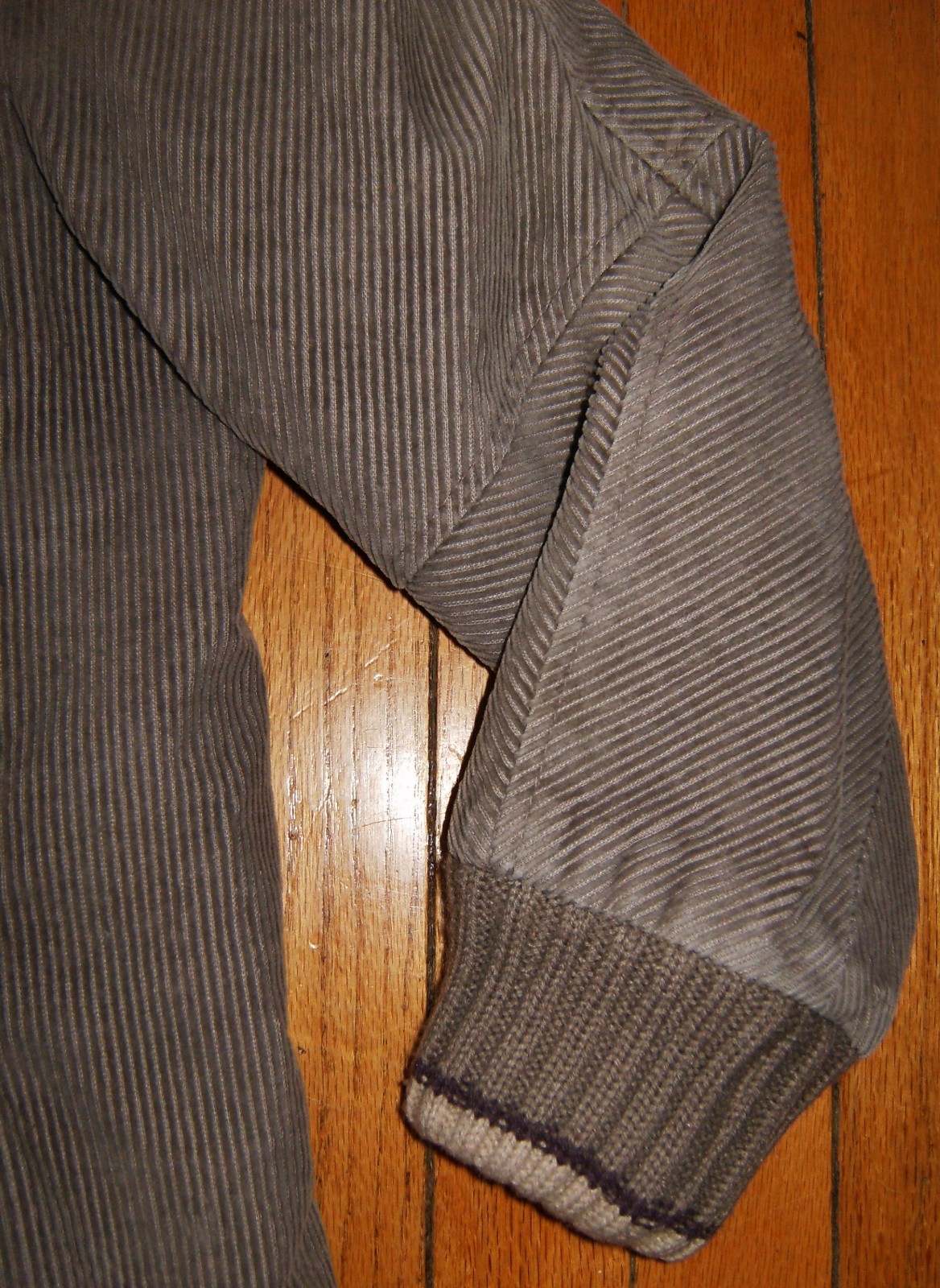 Vintage FOXLAND Herringbone Corduroy Jacket Gray Size M 7/8 Reversible 1980’s