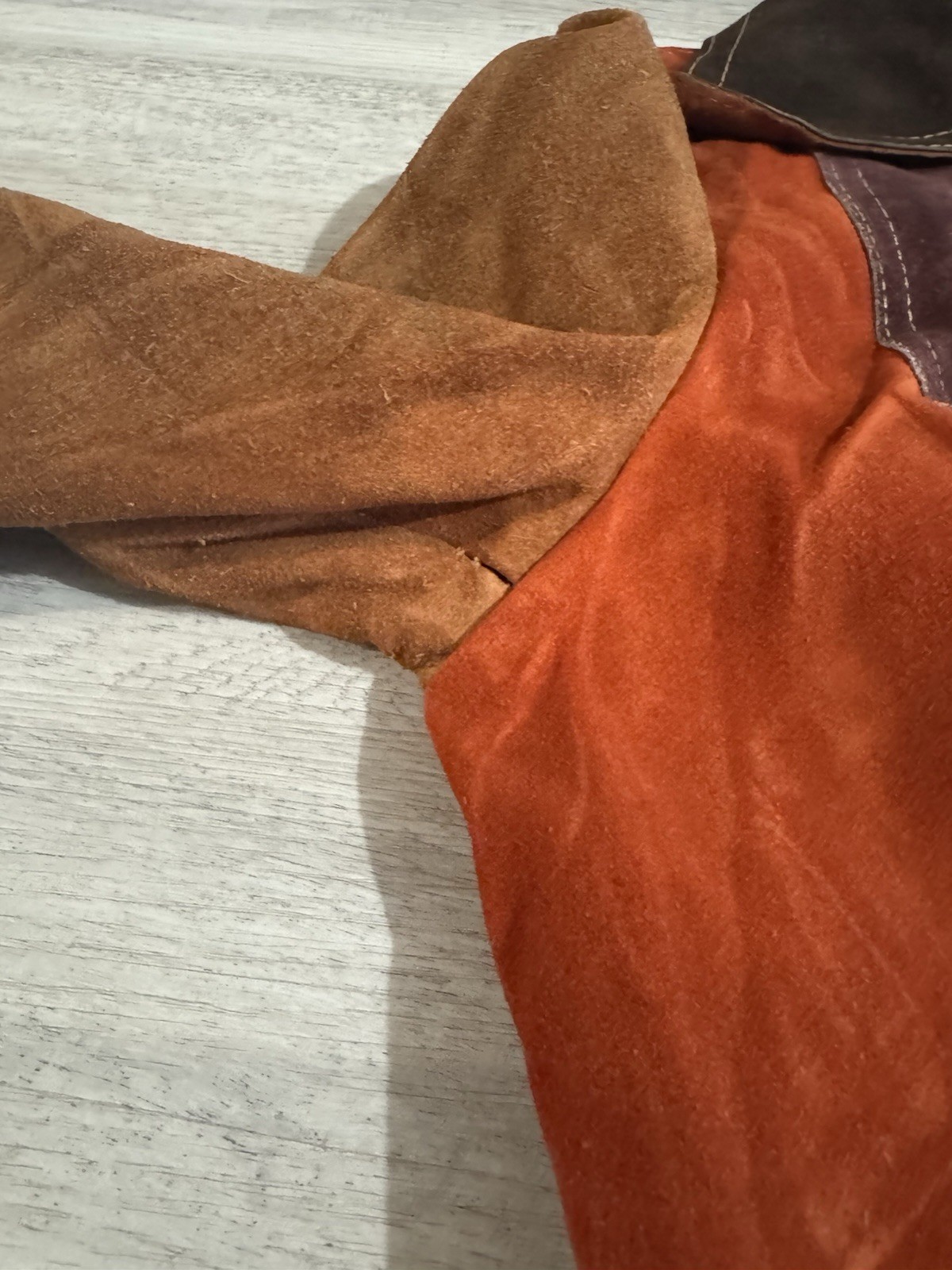 Vintage Gassy Jack Patchwork Suede Jacket Small Brown Orange Coat 70s Vancouver