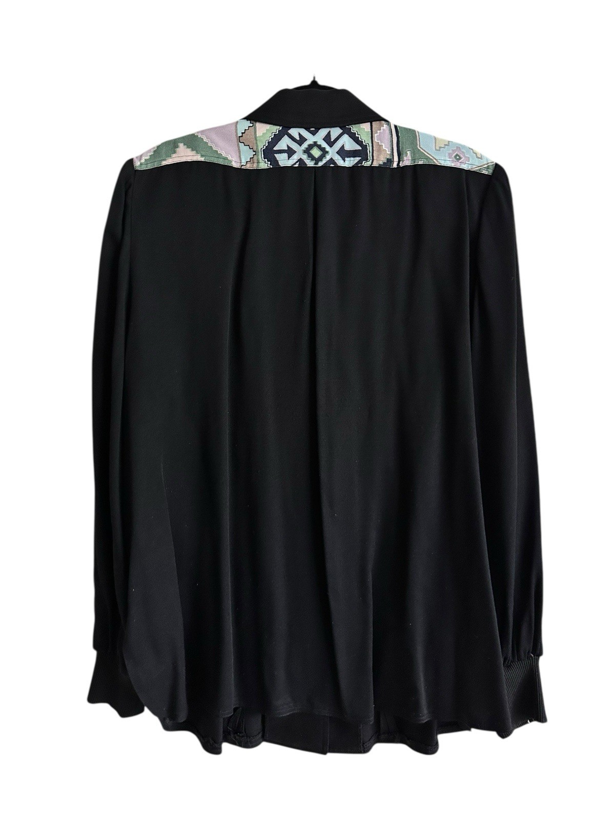 Vintage 80s/90s CRISCIONE Black Wester Aztec Tone Blouse Shirt Jacket Black L