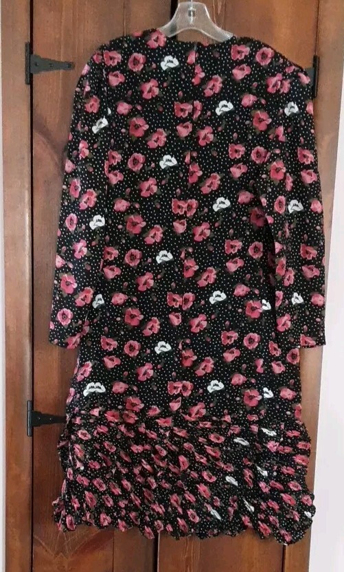 VTG Liz Roberts By Mary Ann Lamonte Floral Dress Ruffles Cottagecore L/XL