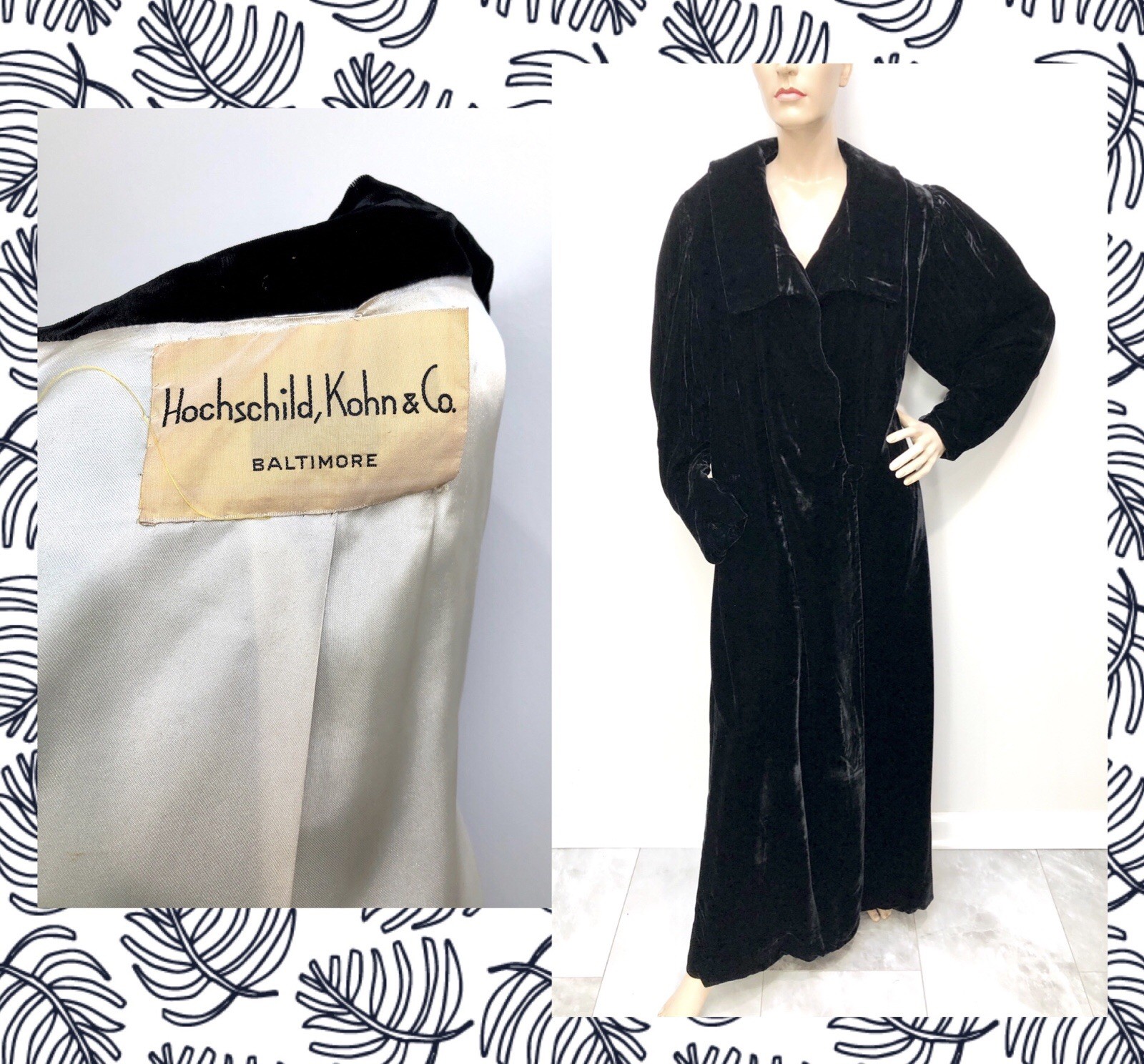 VTG 1940s OLD HOLLYWOOD Silk or Rayon LUXE VELVET OPERA EVENING COAT Excnt Cond