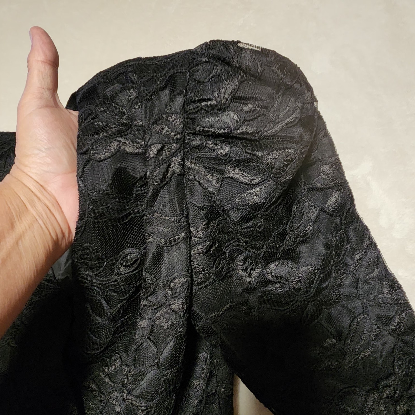 VTG 80s Shuet Young for HW Collections Black Lace Skirt Suit 2pc Set 6 Peplum