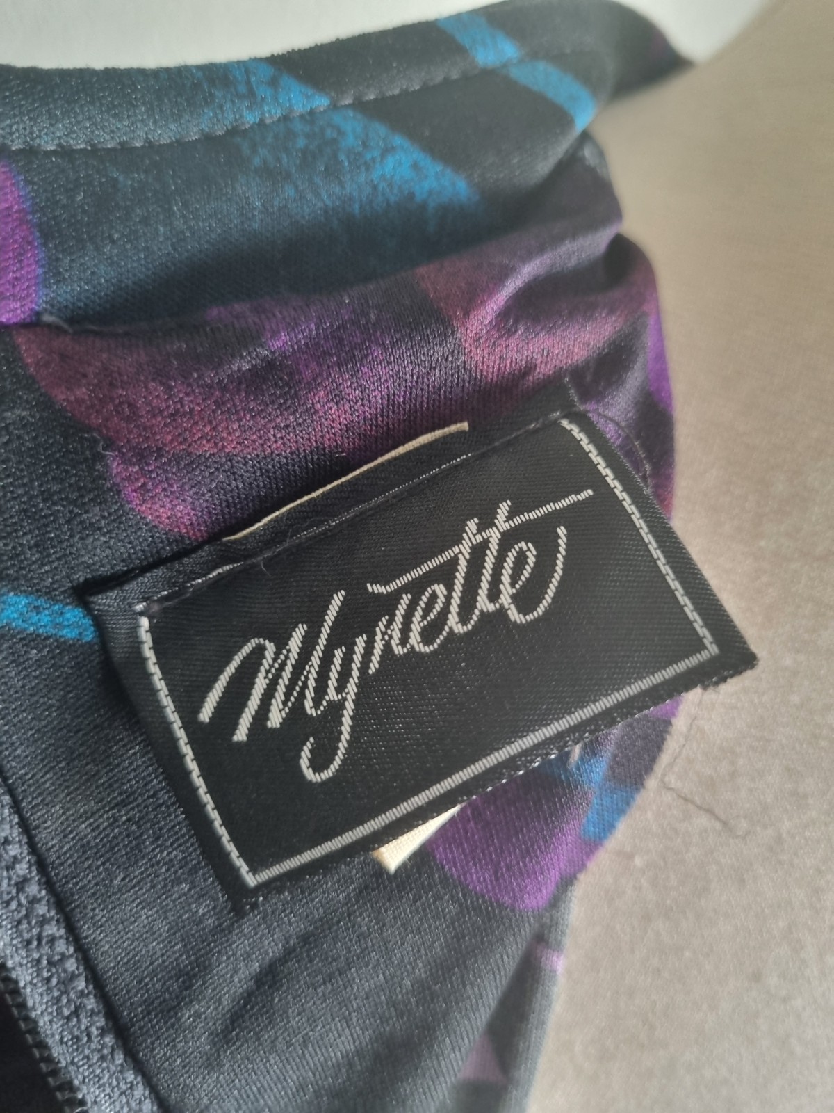 Black Vintage Mynette Dress With Pleated Skirt Mandarin Collar