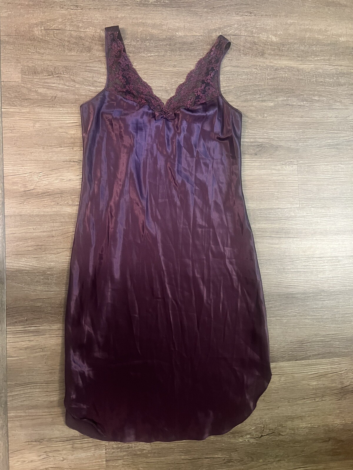Vtg Expressions By California Dynasty Plum Purple Lace Nightgown Size Large H16