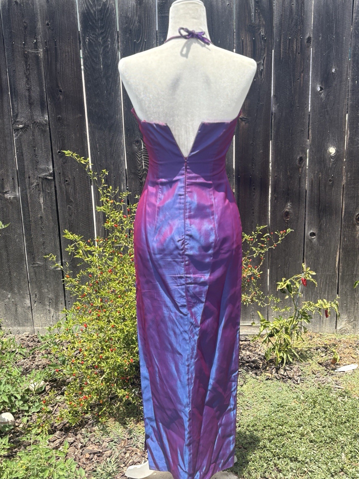 Vintage Jessica McClintock Gunne Sax Millennium Iridescent Purple Dress XS