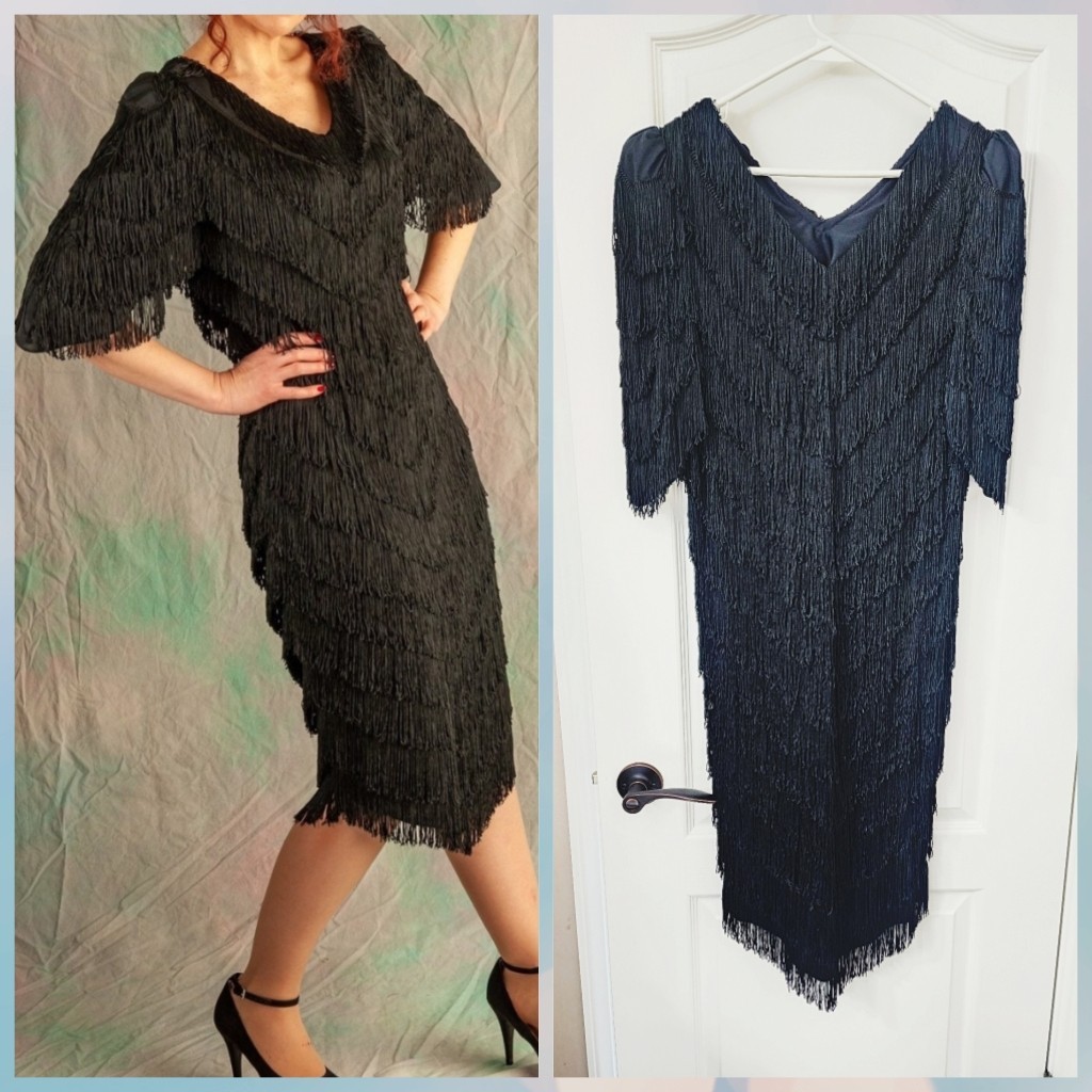 Nightworks Vintage Elegant Fringe Dress. size 10. fits True To Size