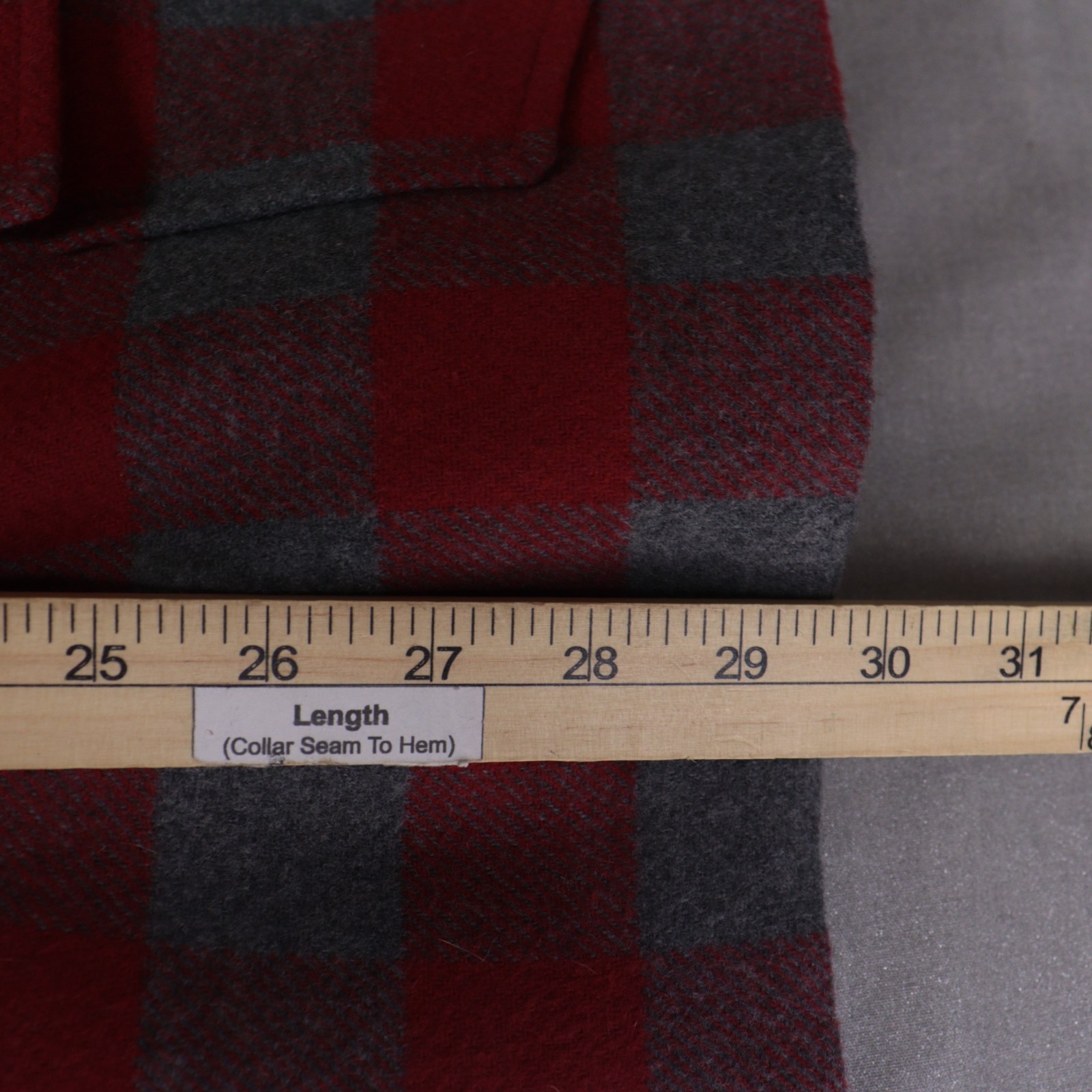 Vtg J Crew Shacket Jacket Car Coat Quilt Lining Red Check Chamois Oversized Sz S