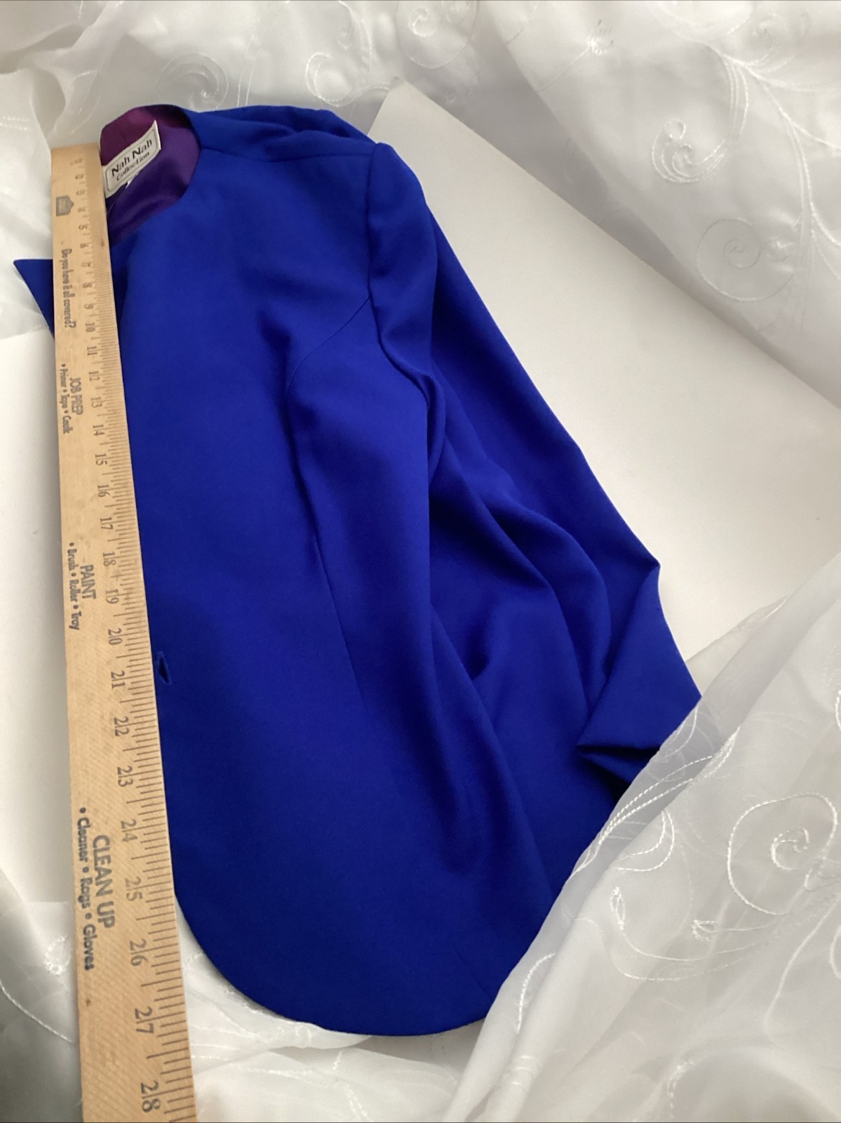 Vintage Nah Nah Collection Royal Blue Blazer Jacket 80s 90s Padded Shoulder