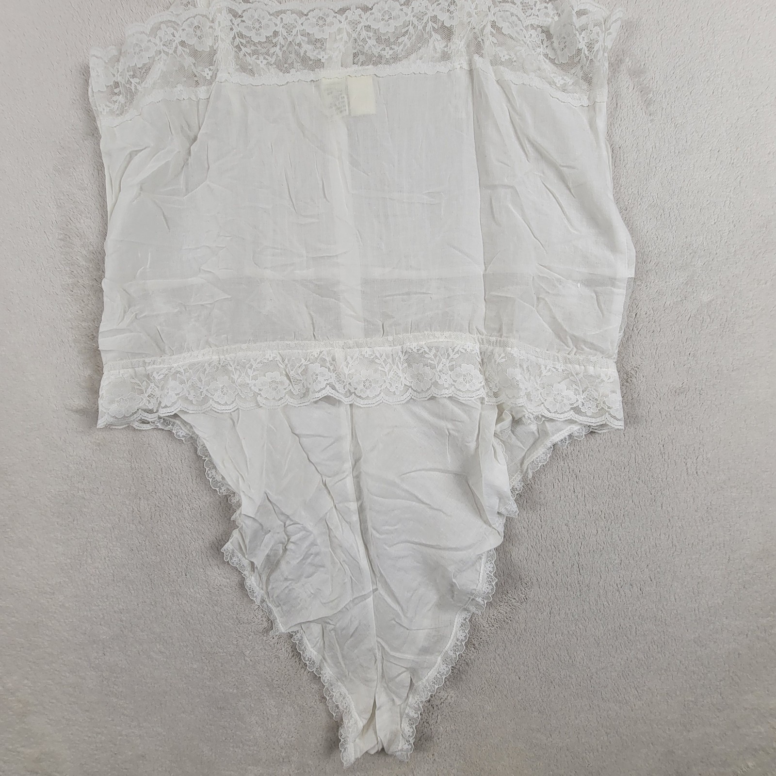Women’s Vinta 90’s Victoria’s Secret Sz M Teddy Bodysuit Ivory Lace Satin Bridal