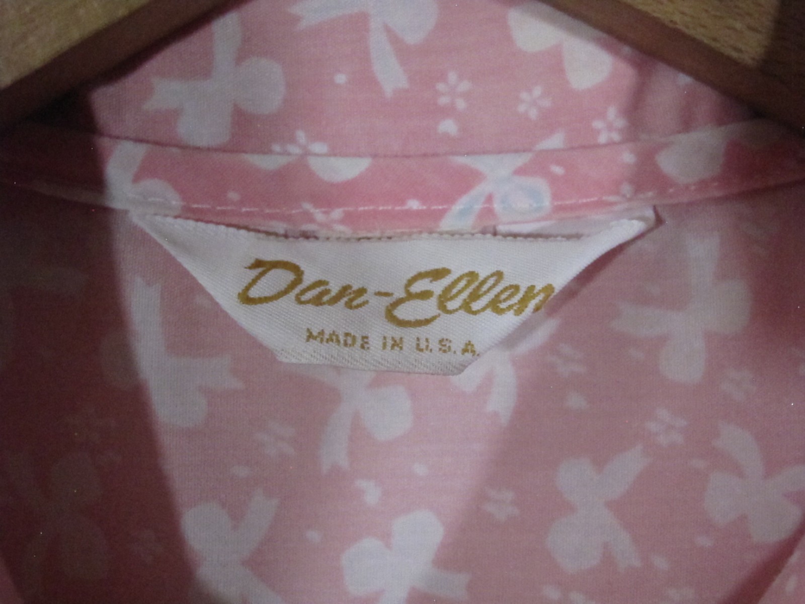 VTG Dan Ellen~Grannycore Nightgown Ruffles~Lace~Pink~Pocket~Bows~USA Made~Sz XL
