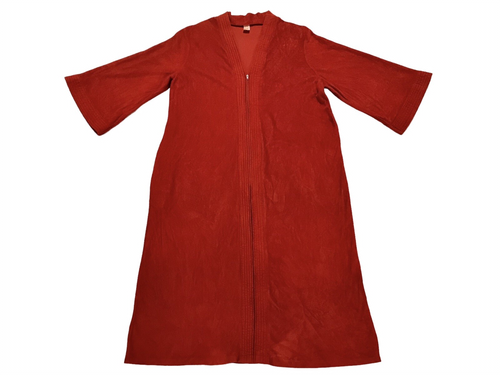 Vintage ILGWU Half-zip Kimona Sleeved Womens Kimono Plush Lounger Bathrobe