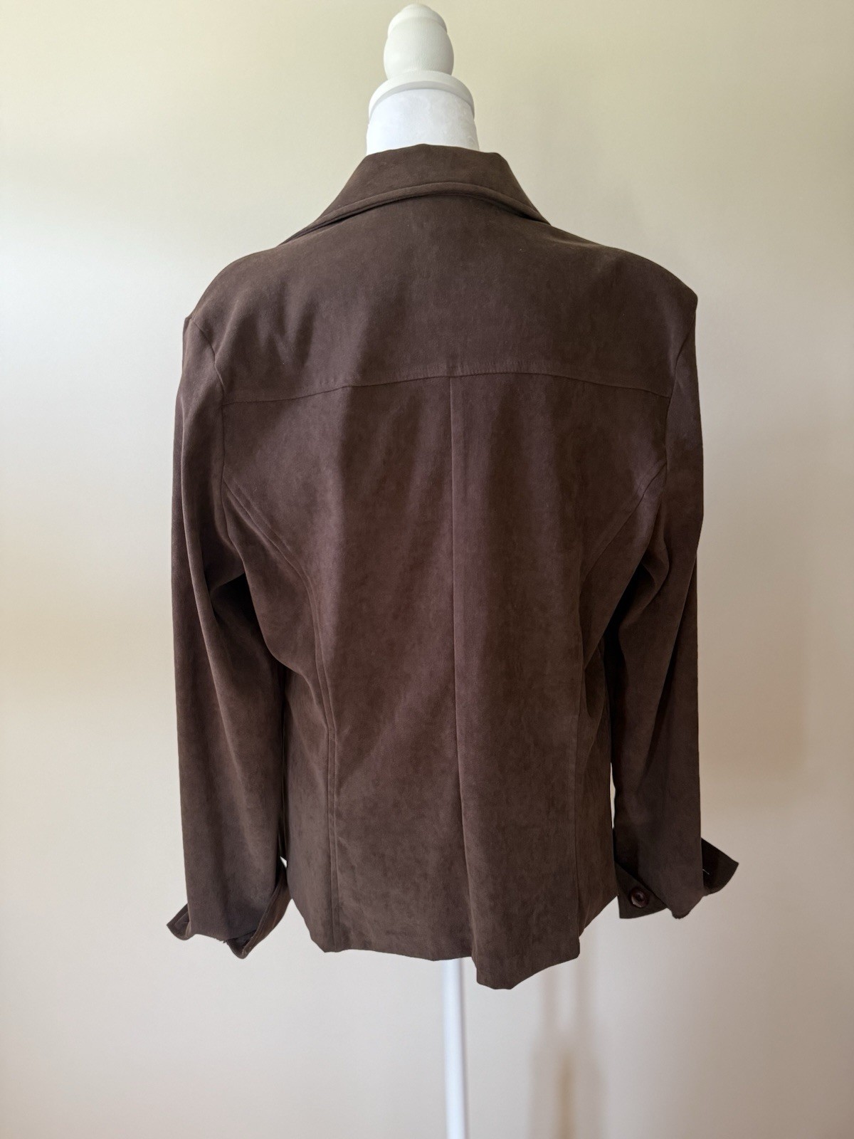 70’s Style Faux Suede Espresso Brown Shacket Button Down Vintage Evidence label