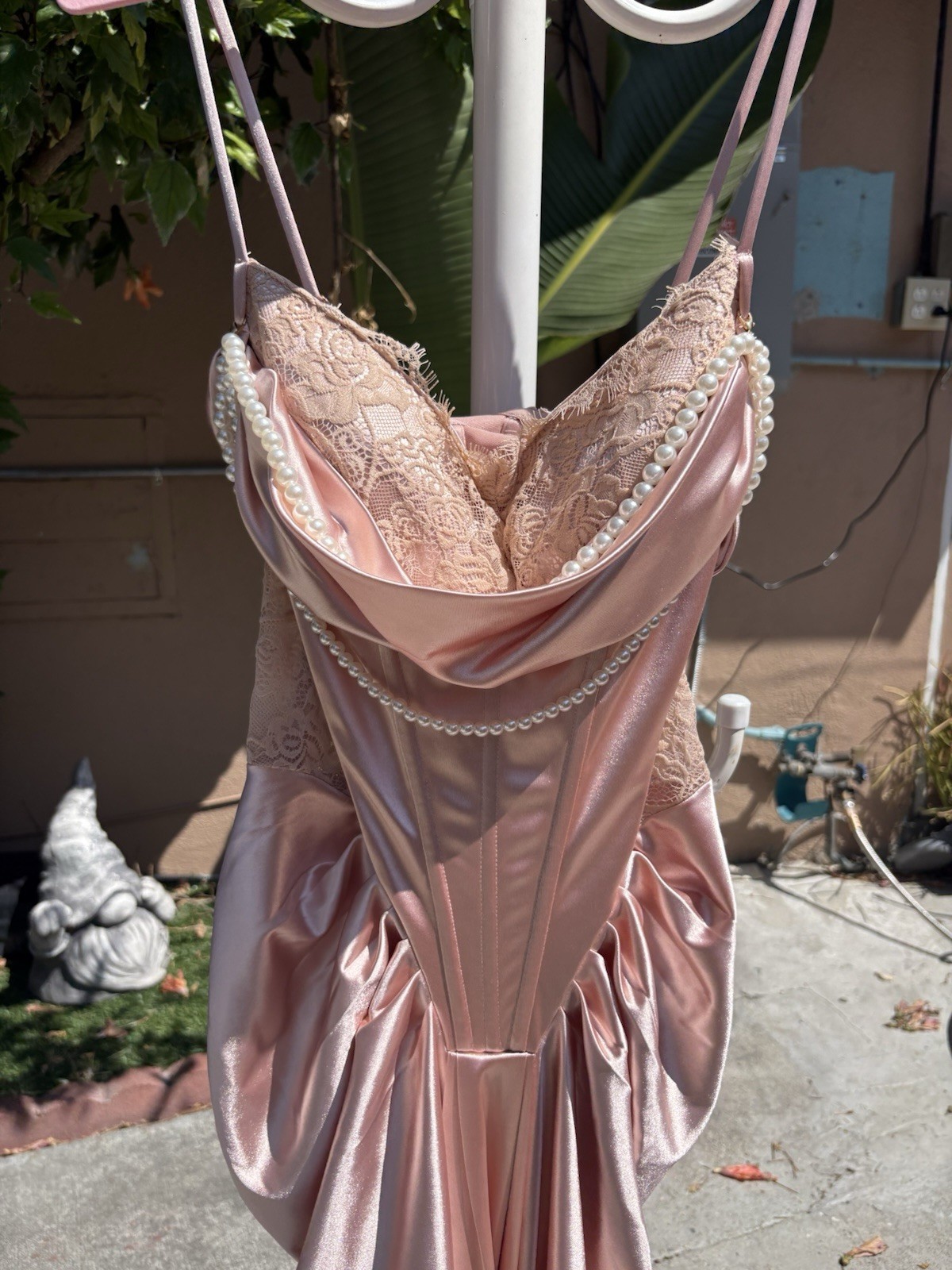Lacemade Pink Satin Lace Trim Slip L Regular Size Type Lingerie