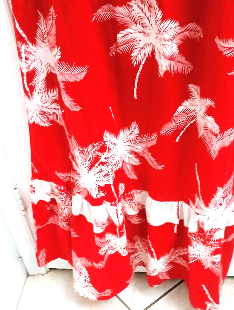 Hawaii Palm Tree Tropicana Long Dress size Large 1960’s