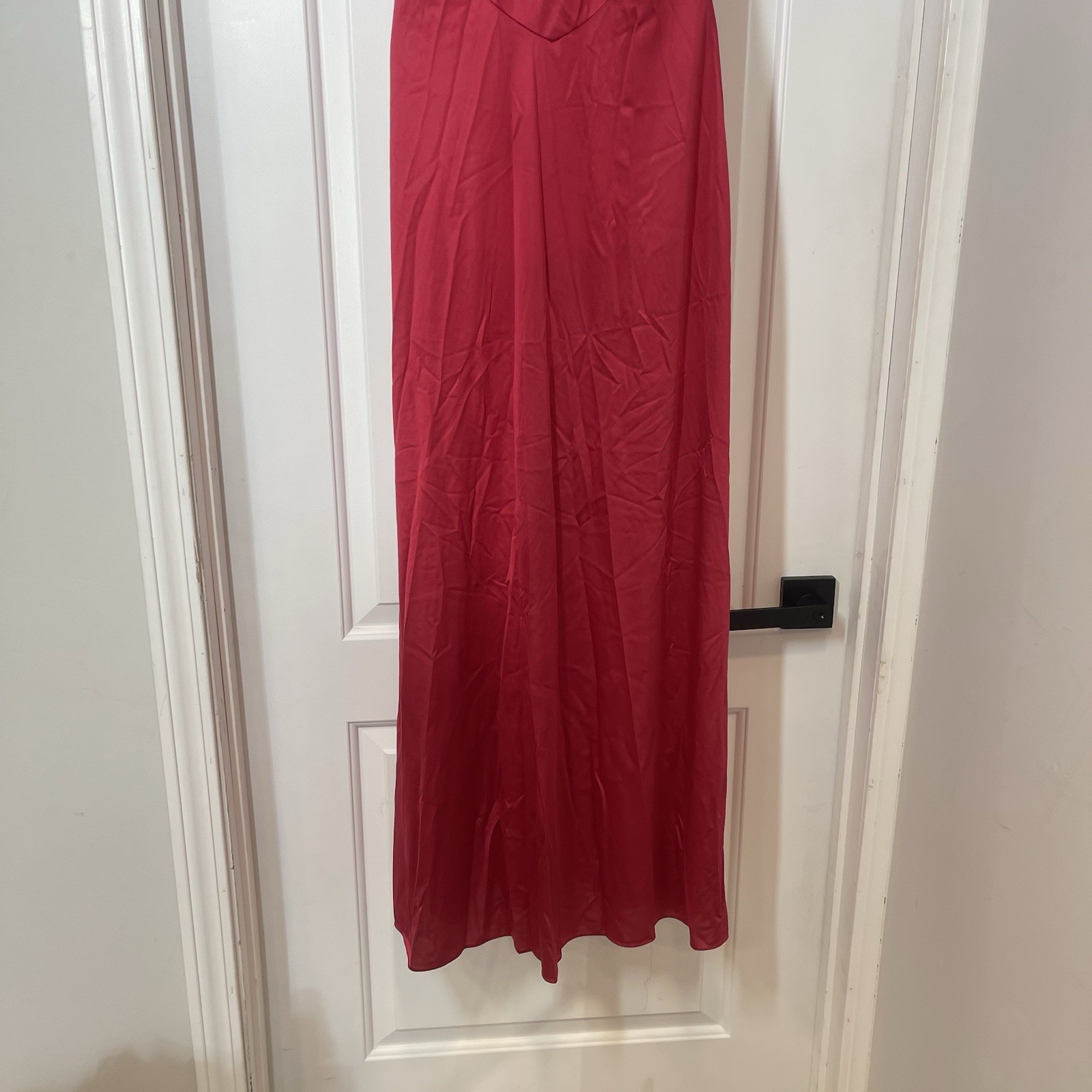 VTG Vanity Fair Negligee Maxi Night Gown Slip Dress Sz 36 Red Sexy Wrap Intimate