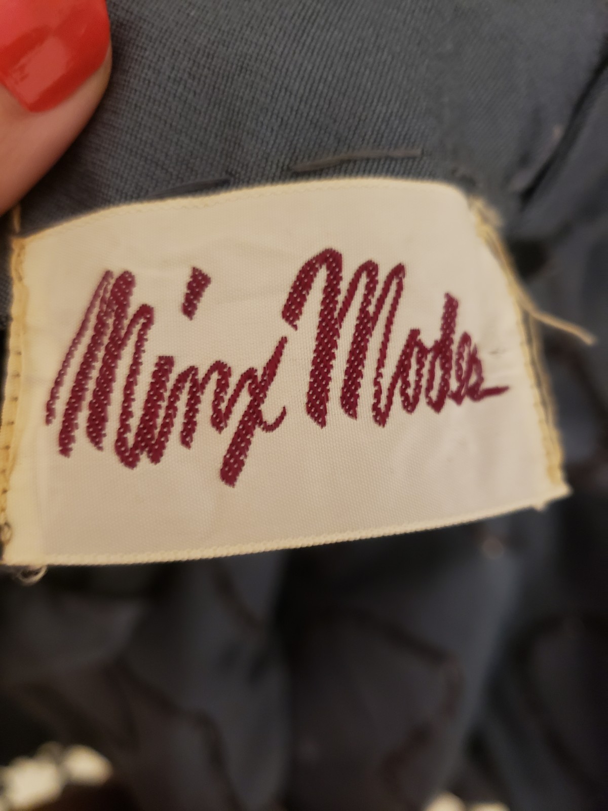 Vtg 50s Minx Modes Dress Gray Glitter Flare Skirt Dress MCM Sz 13 / M Glam