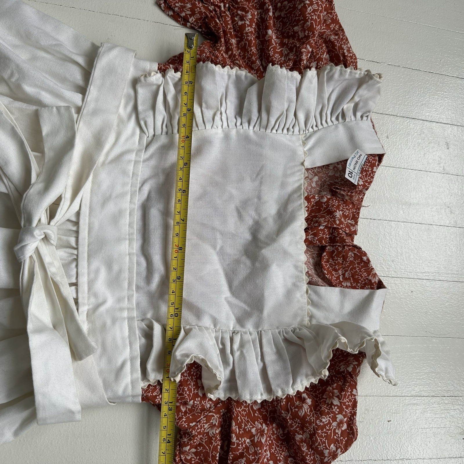 Vintage 70s JC Penny Fashions Prairie Dress Sz 10 Bicycle Graphic Print