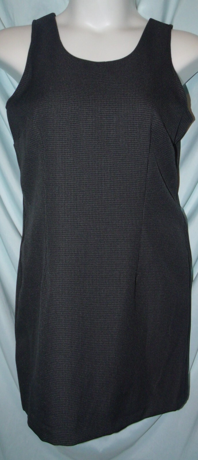 Lisa Jo Dark Gray Houndstooth Polyester Dress Suit Juniors Size 13/14 VTG 90s
